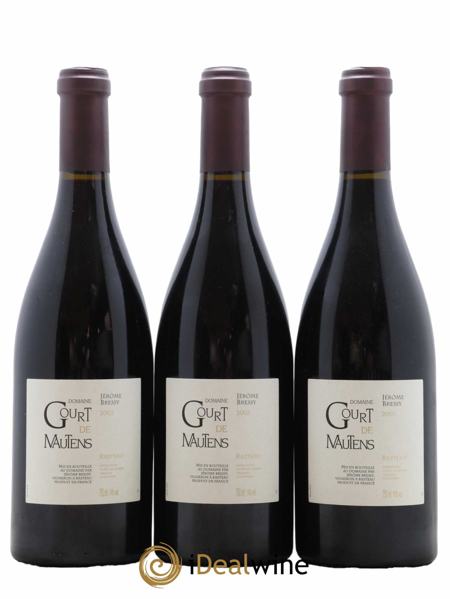 Rasteau Domaine Gourt de Mautens - Jérôme Bressy 2003 - Lot de 12 bouteilles - 3