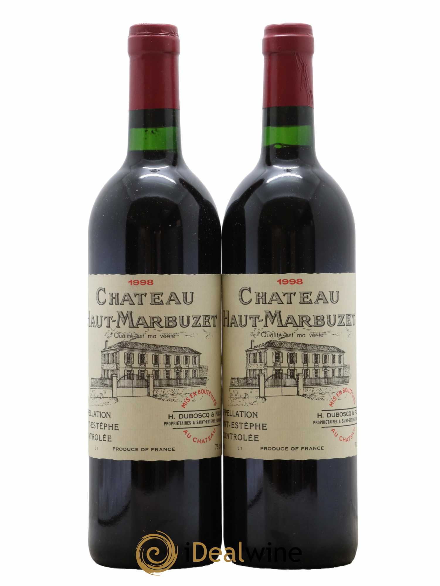 Château Haut Marbuzet 1998 - Lot de 2 bouteilles - 0