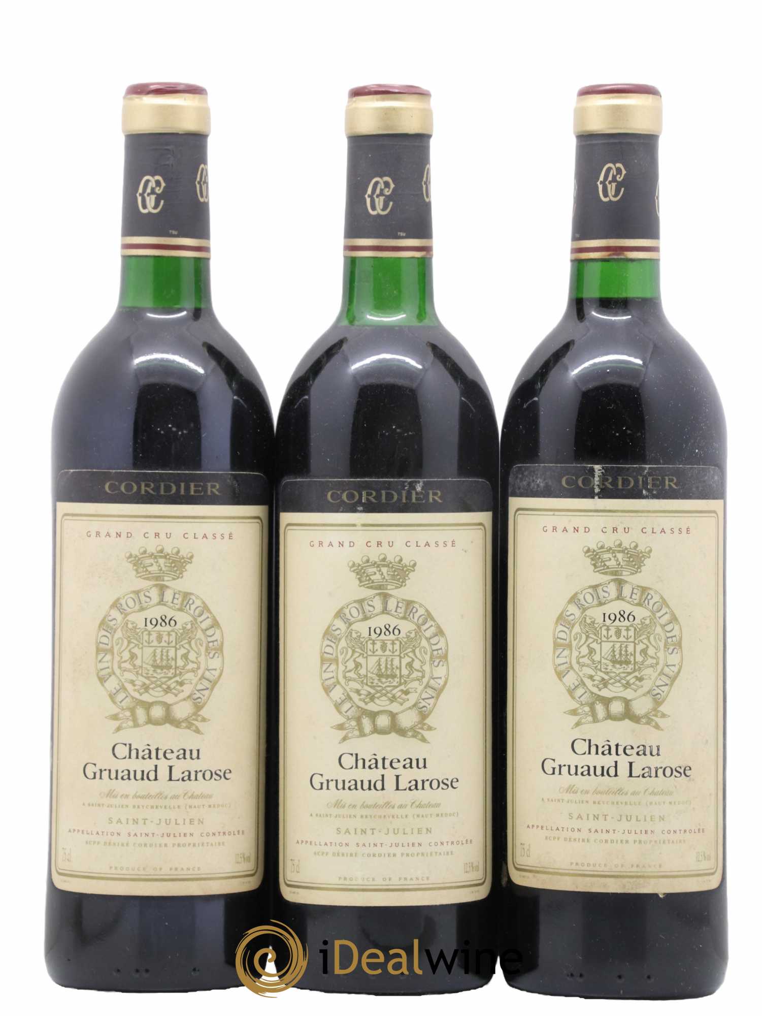 Château Gruaud Larose 2ème Grand Cru Classé 1986 - Lot de 3 bouteilles - 0