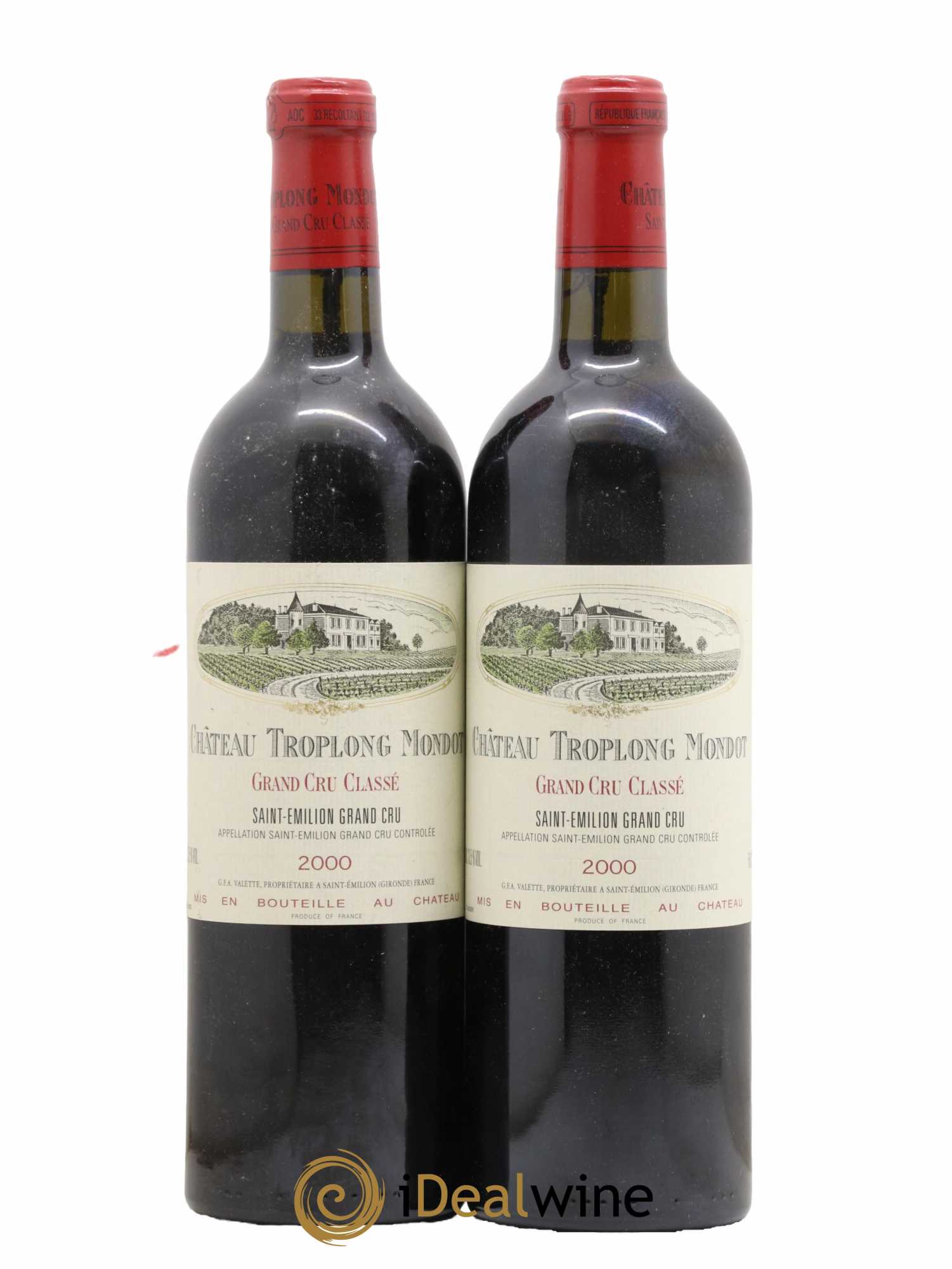 Château Troplong Mondot 1er Grand Cru Classé B 2000 - Lot de 2 bouteilles - 0