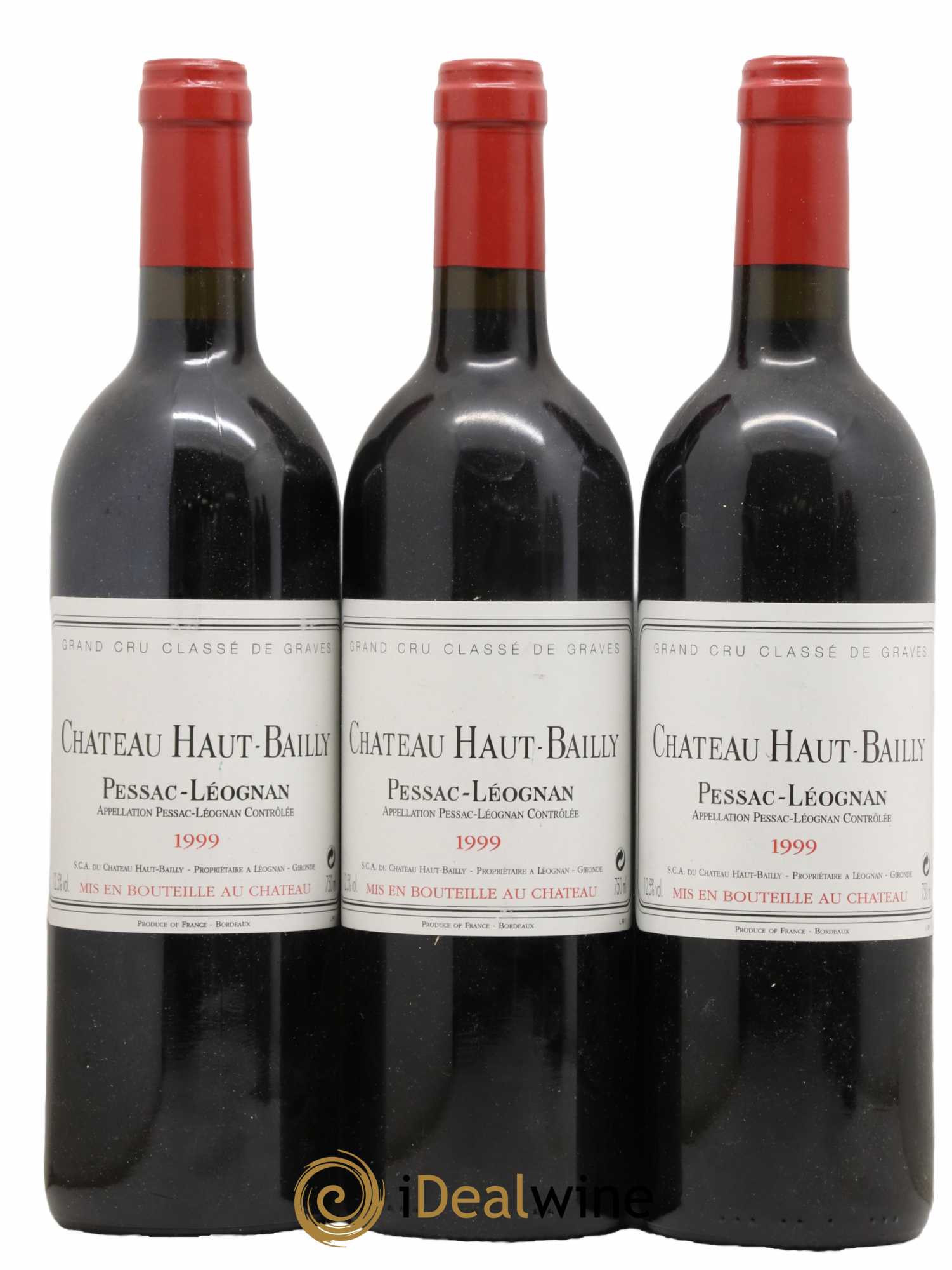 Château Haut-Bailly Cru Classé de Graves 1999 - Lot de 3 bouteilles - 0