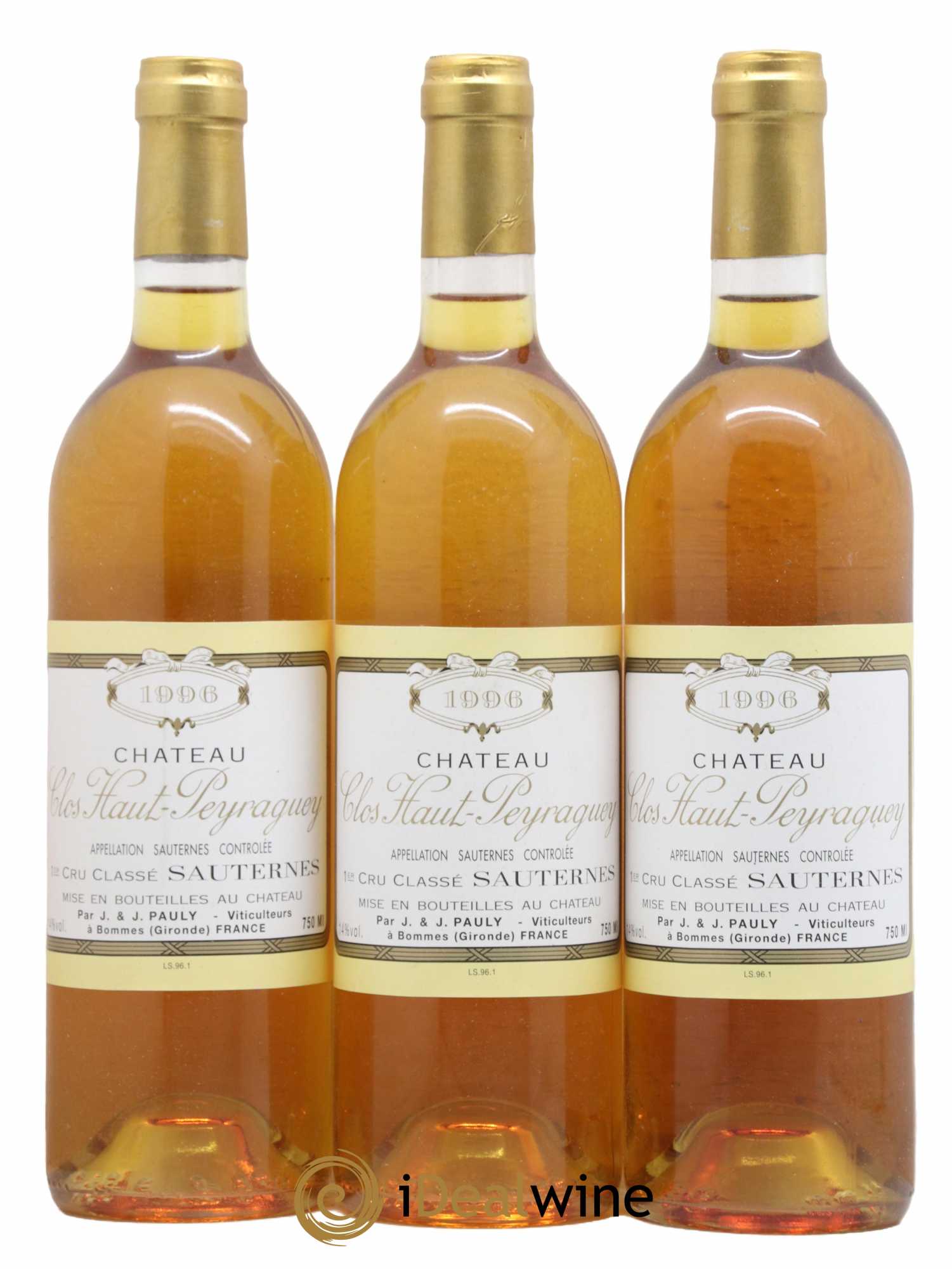 Clos Haut-Peyraguey 1er Grand Cru Classé 1996 - Lotto di 3 bottiglie - 0