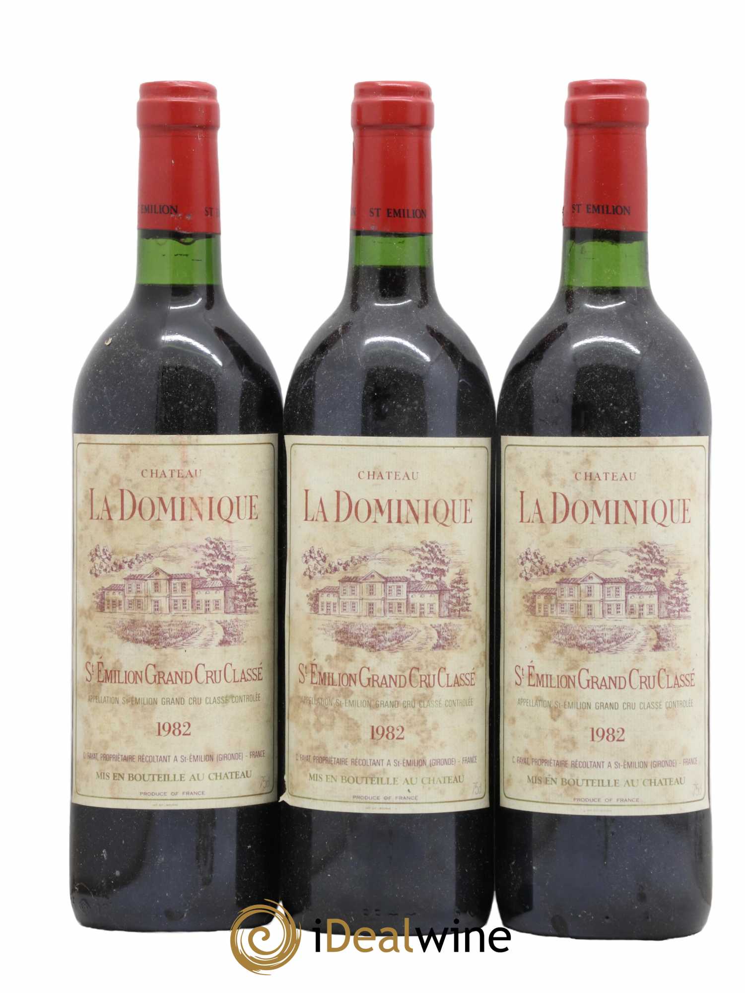 Château la Dominique Grand Cru Classé 1982 - Lot de 3 bouteilles - 0