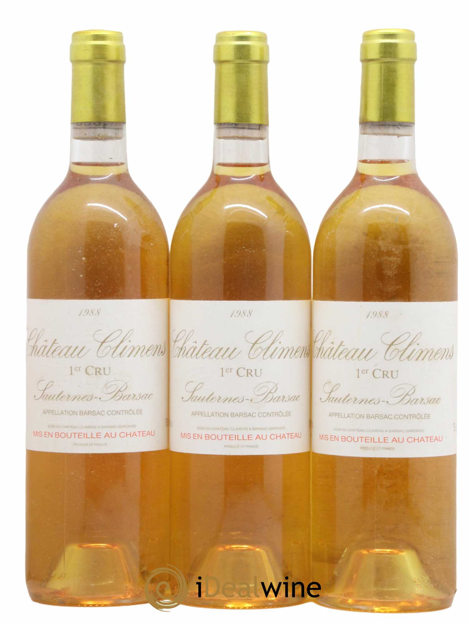 Château Climens 1er Grand Cru Classé 1988 - Lotto di 3 bottiglie - 0