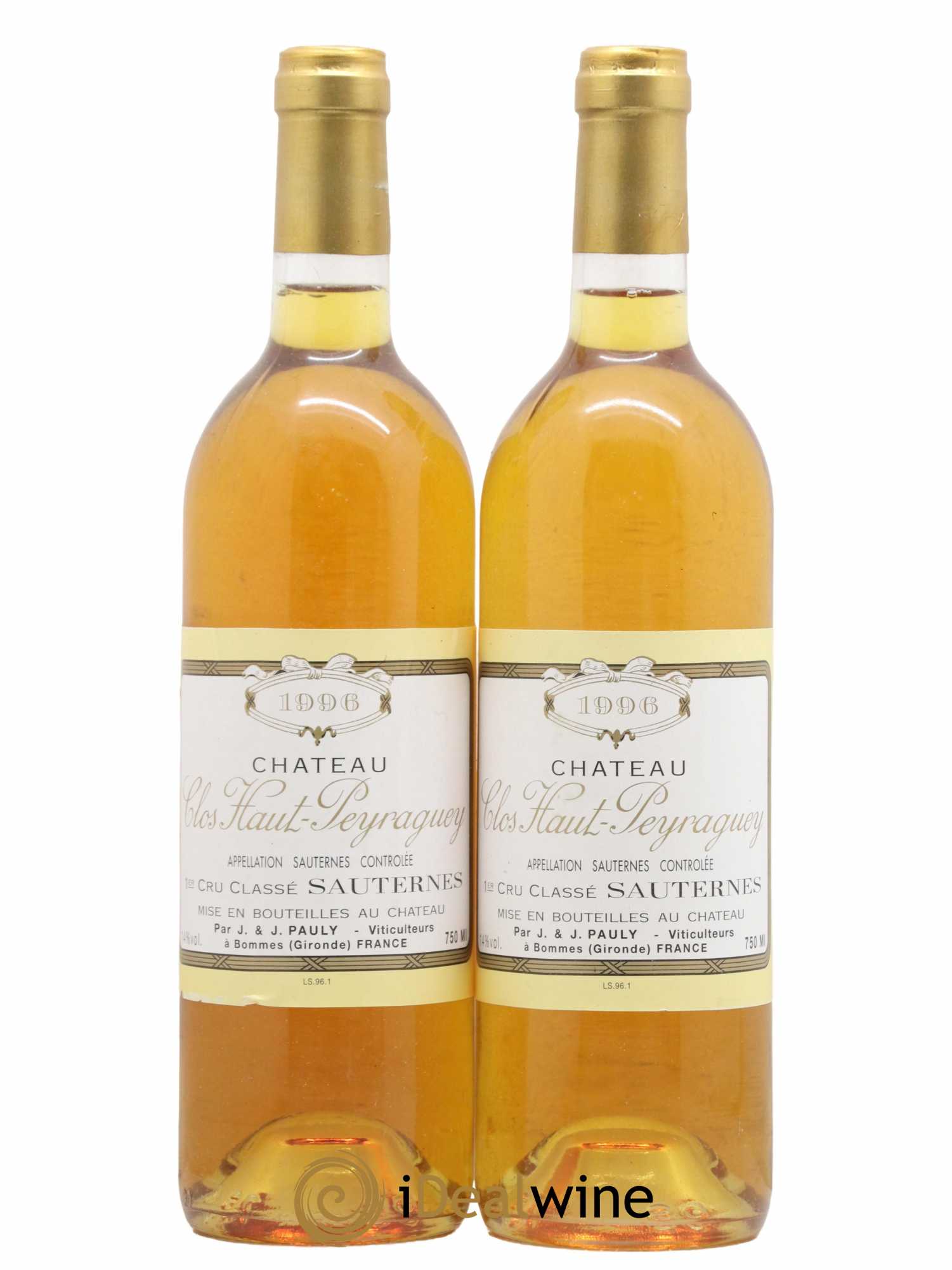 Clos Haut-Peyraguey 1er Grand Cru Classé 1996 - Posten von 2 Flaschen - 0