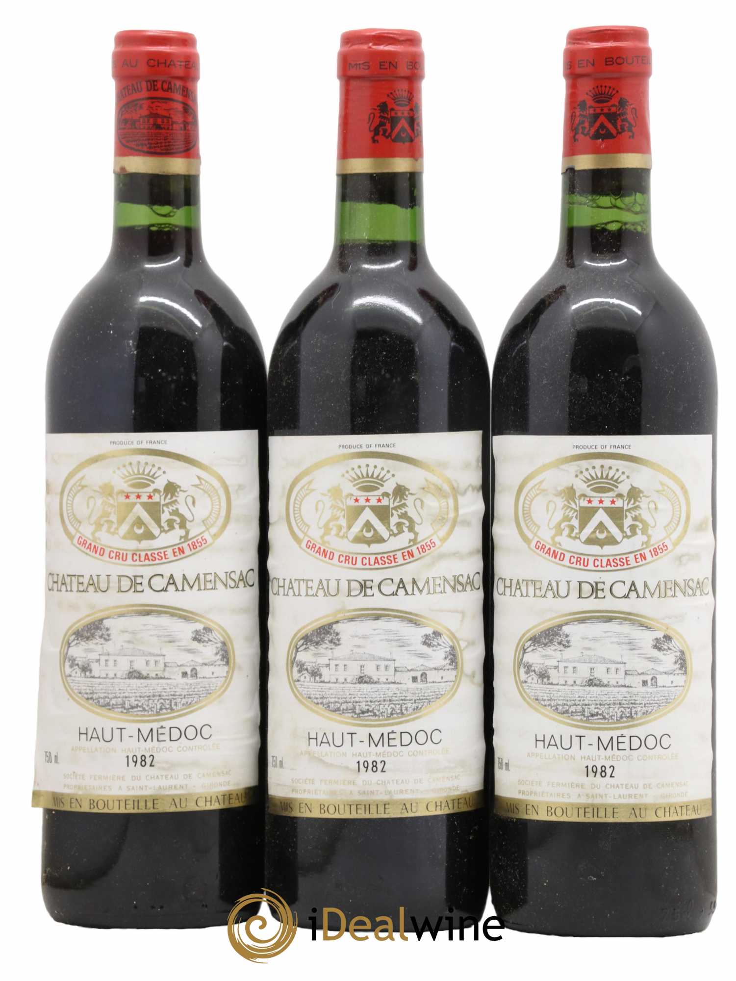 Château Camensac 5ème Grand Cru Classé 1982 - Lot de 3 bouteilles - 0