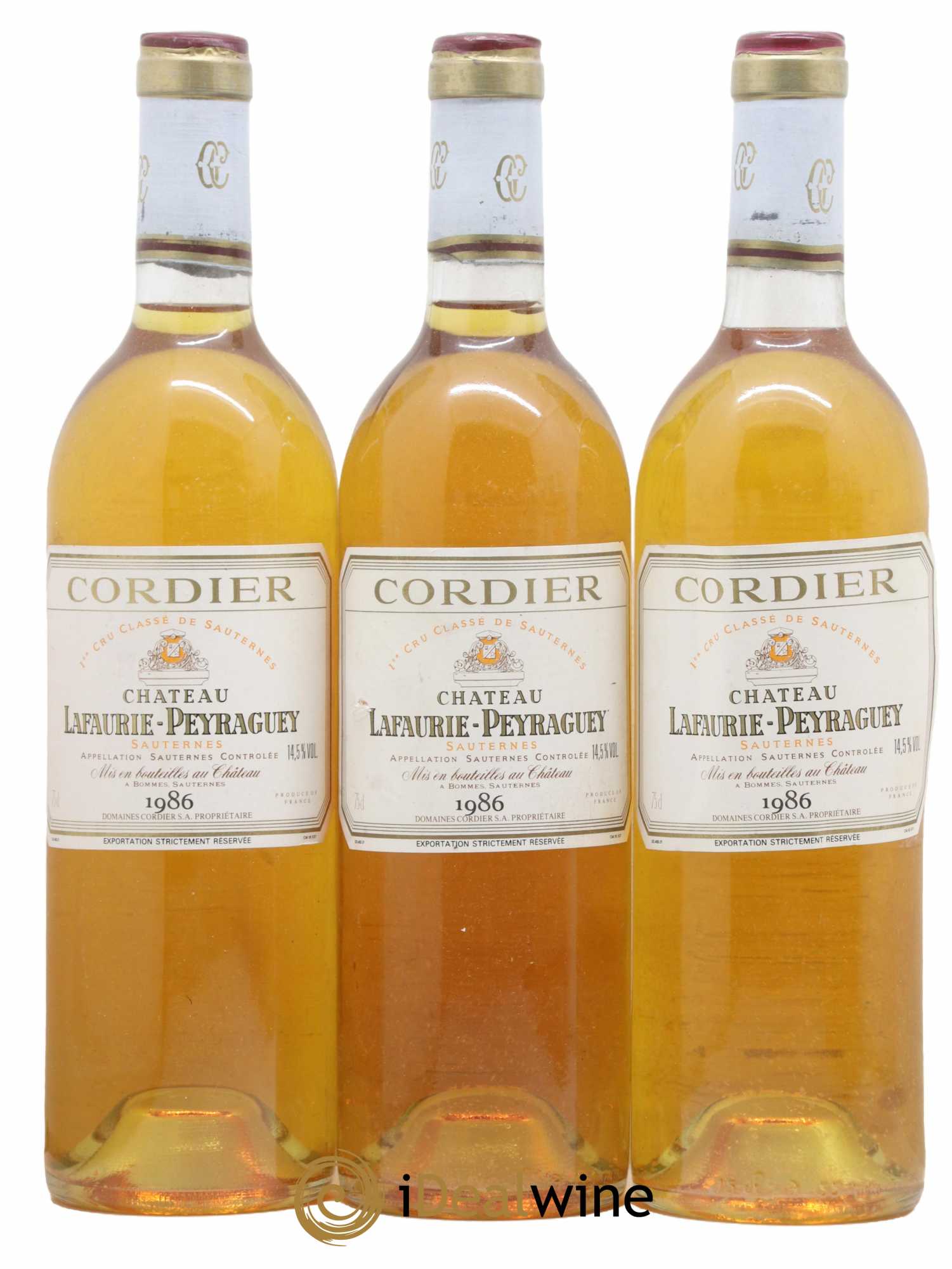 Château Lafaurie-Peyraguey 1er Grand Cru Classé 1986 - Lotto di 3 bottiglie - 0