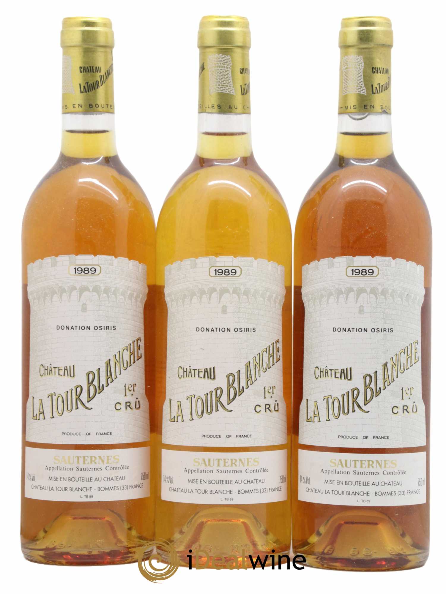 Château la Tour Blanche 1er Grand Cru Classé 1989 - Lotto di 3 bottiglie - 0