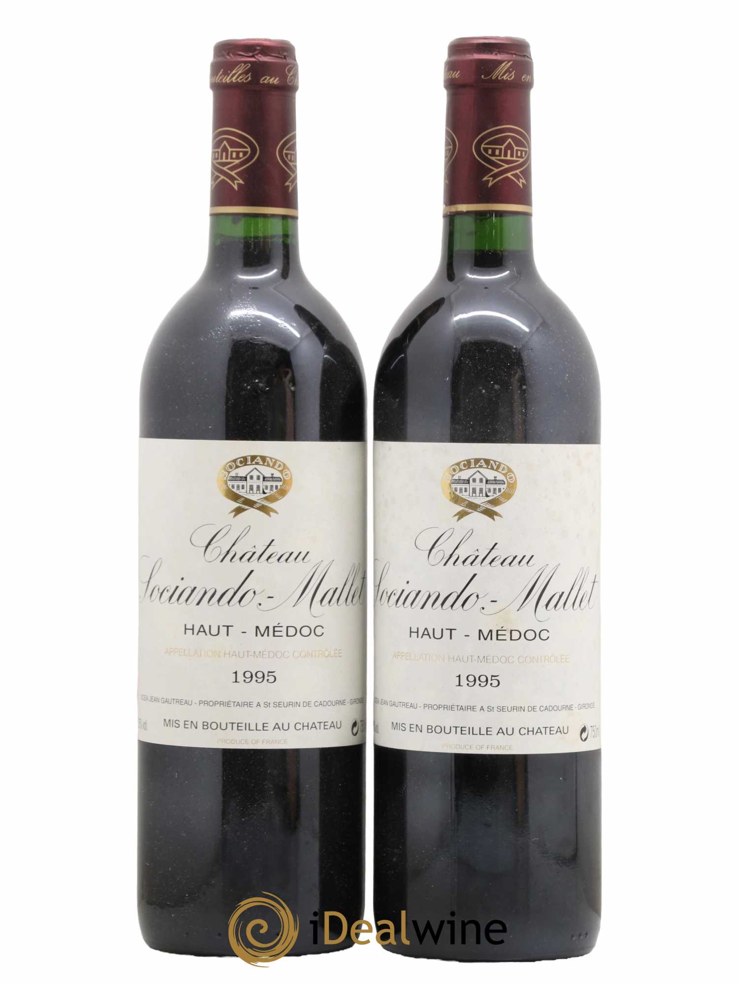 Château Sociando Mallet 1995 - Lot de 2 bouteilles - 0