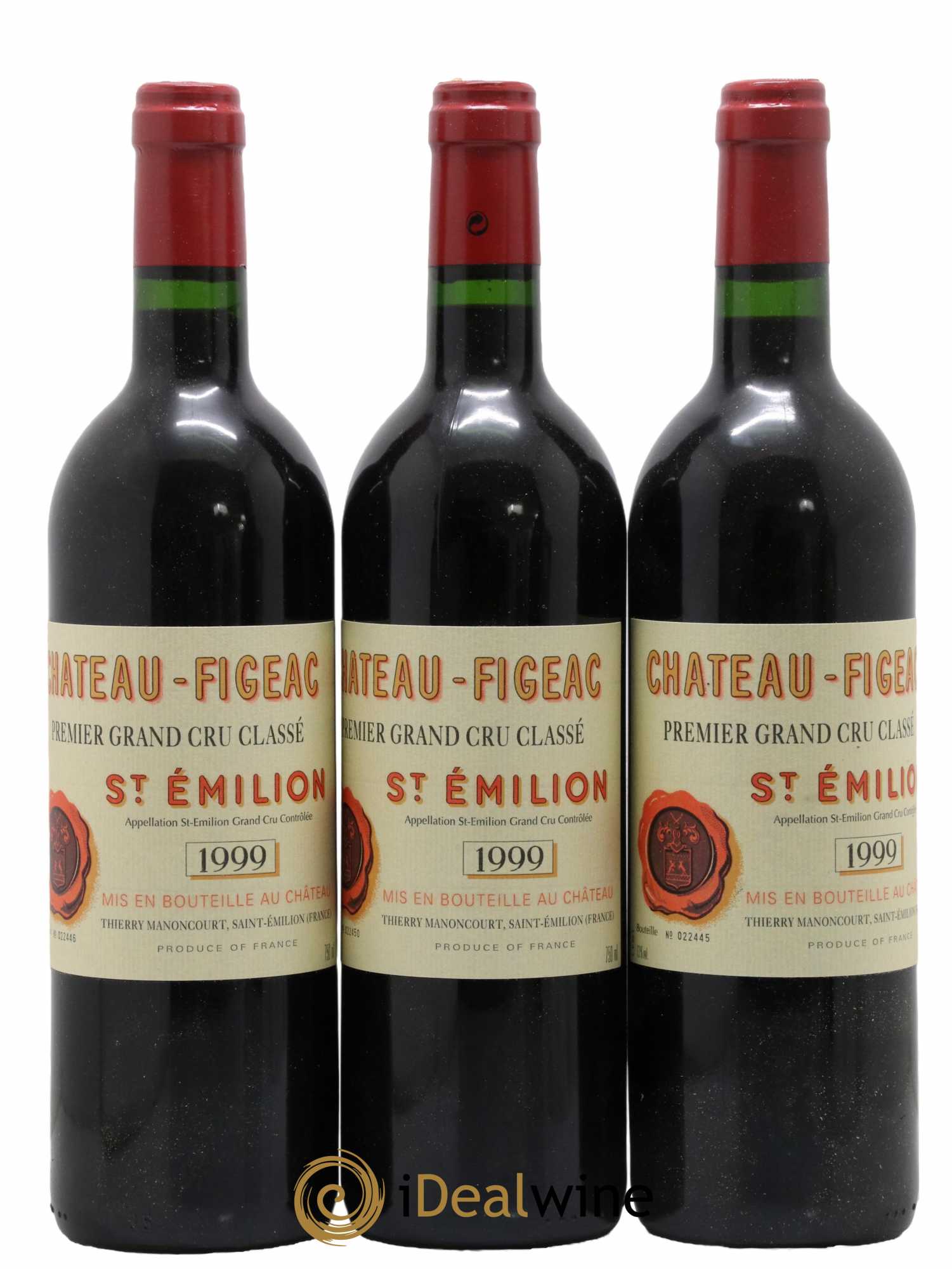 Château Figeac 1er Grand Cru Classé A 1999 - Lot de 3 bouteilles - 0