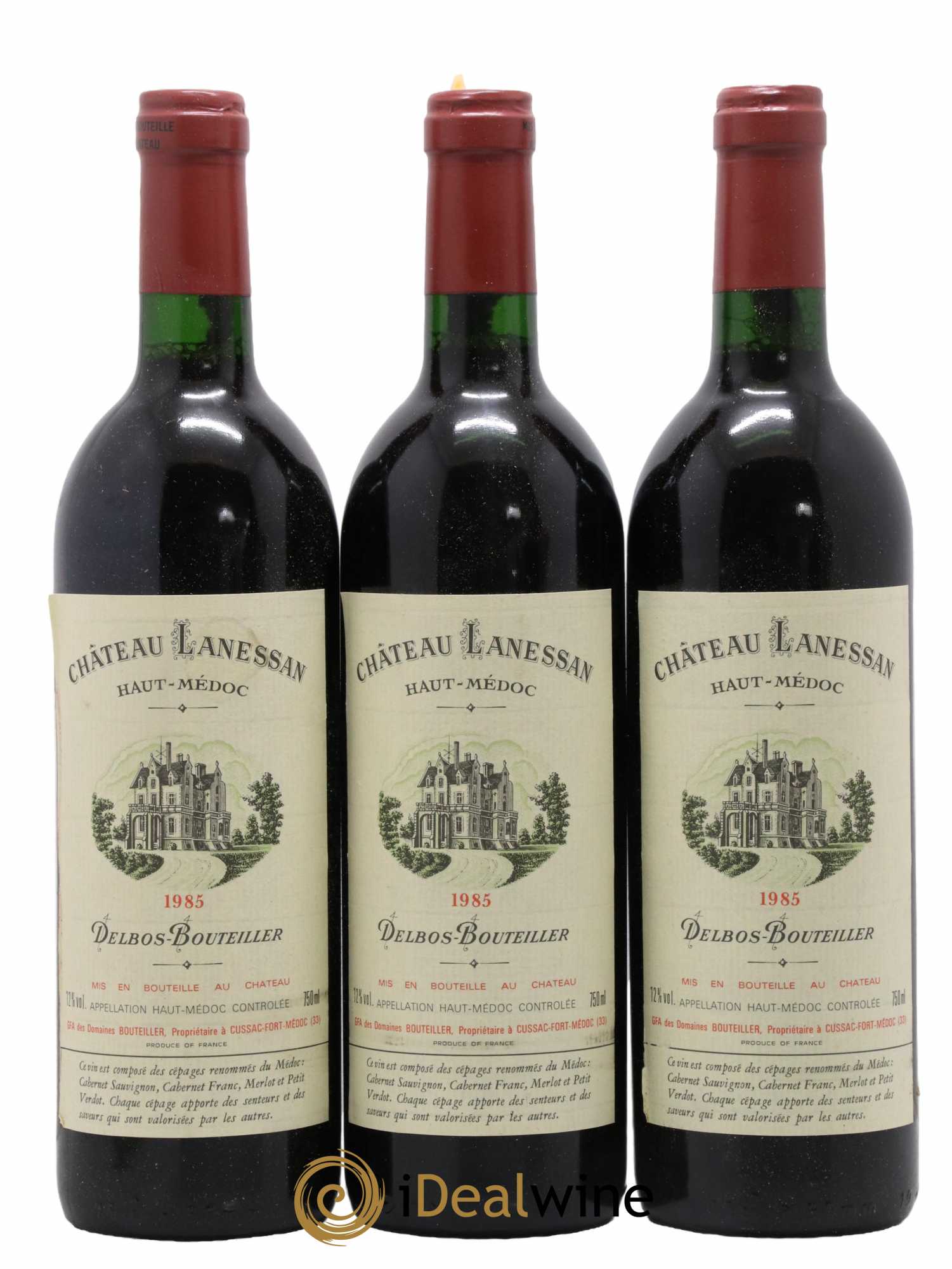 Château Lanessan Cru Bourgeois 1985 - Lot de 3 bouteilles - 0