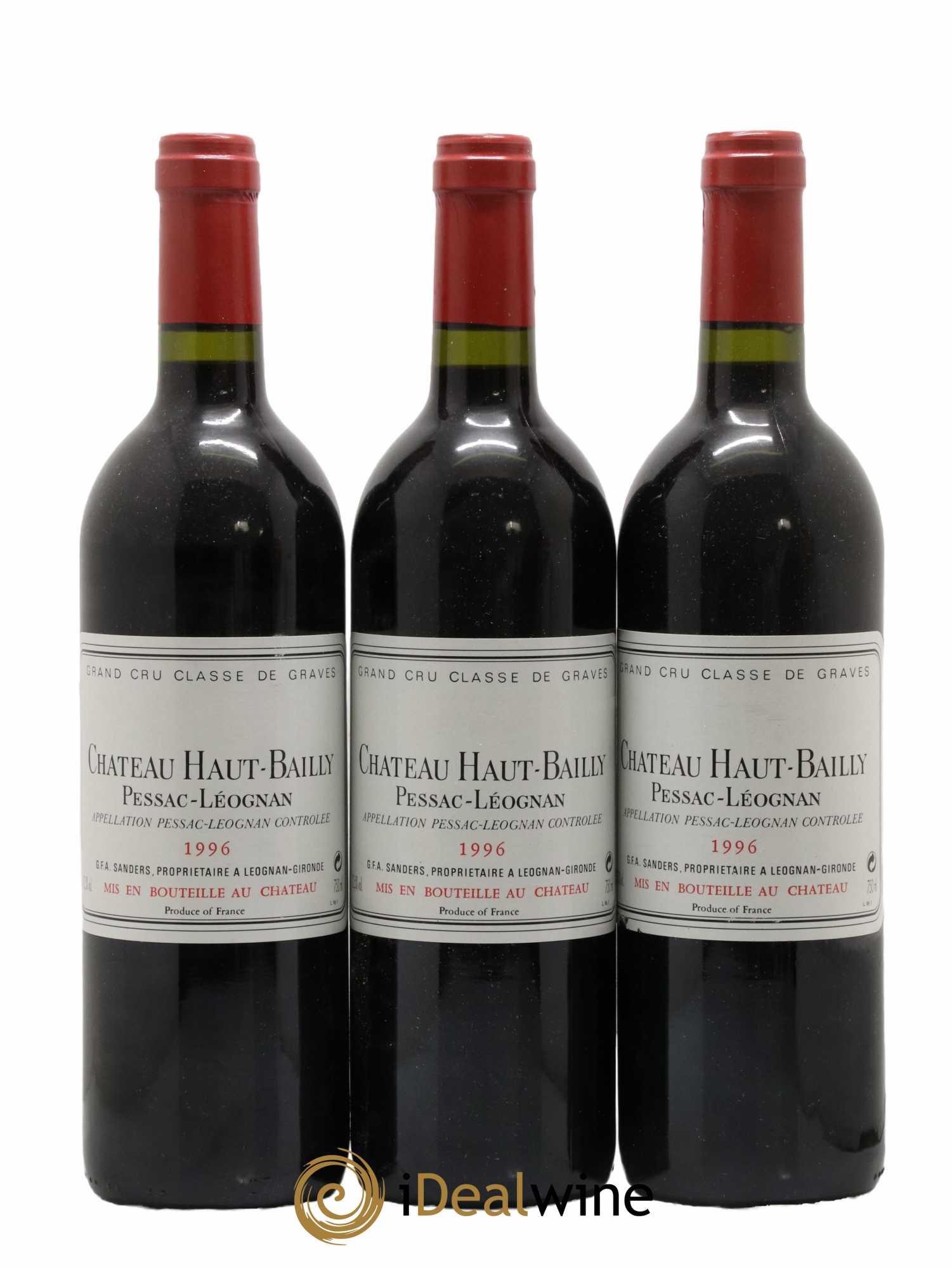 Château Haut-Bailly Cru Classé de Graves 1996 - Lot de 3 bouteilles - 0