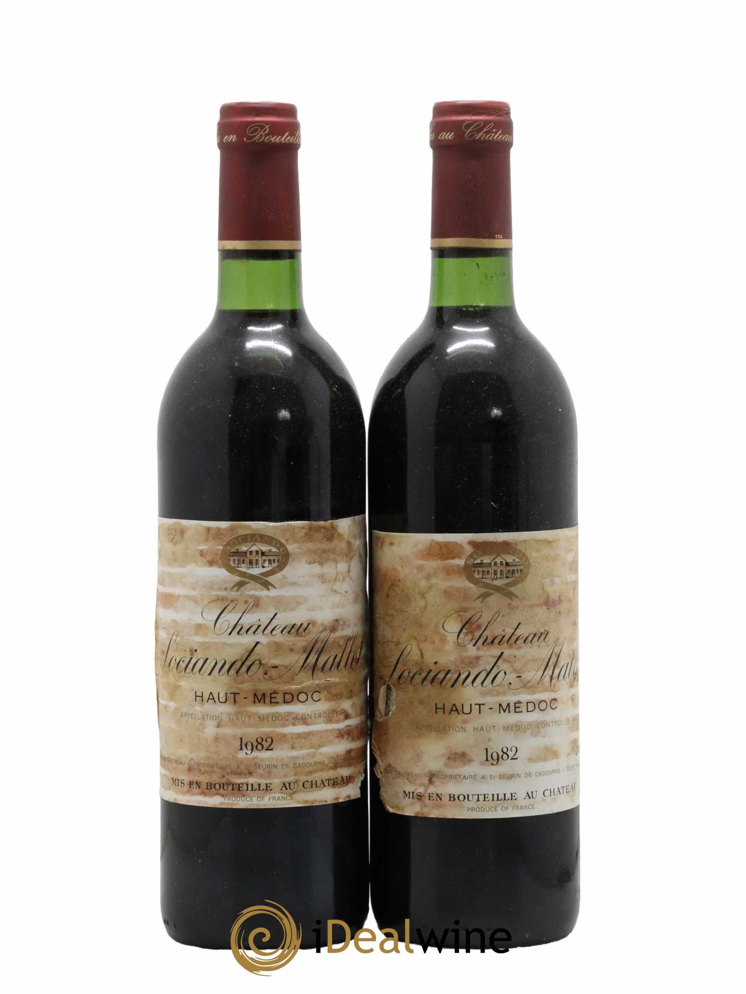 Château Sociando Mallet 1982 - Lot de 2 bouteilles - 0