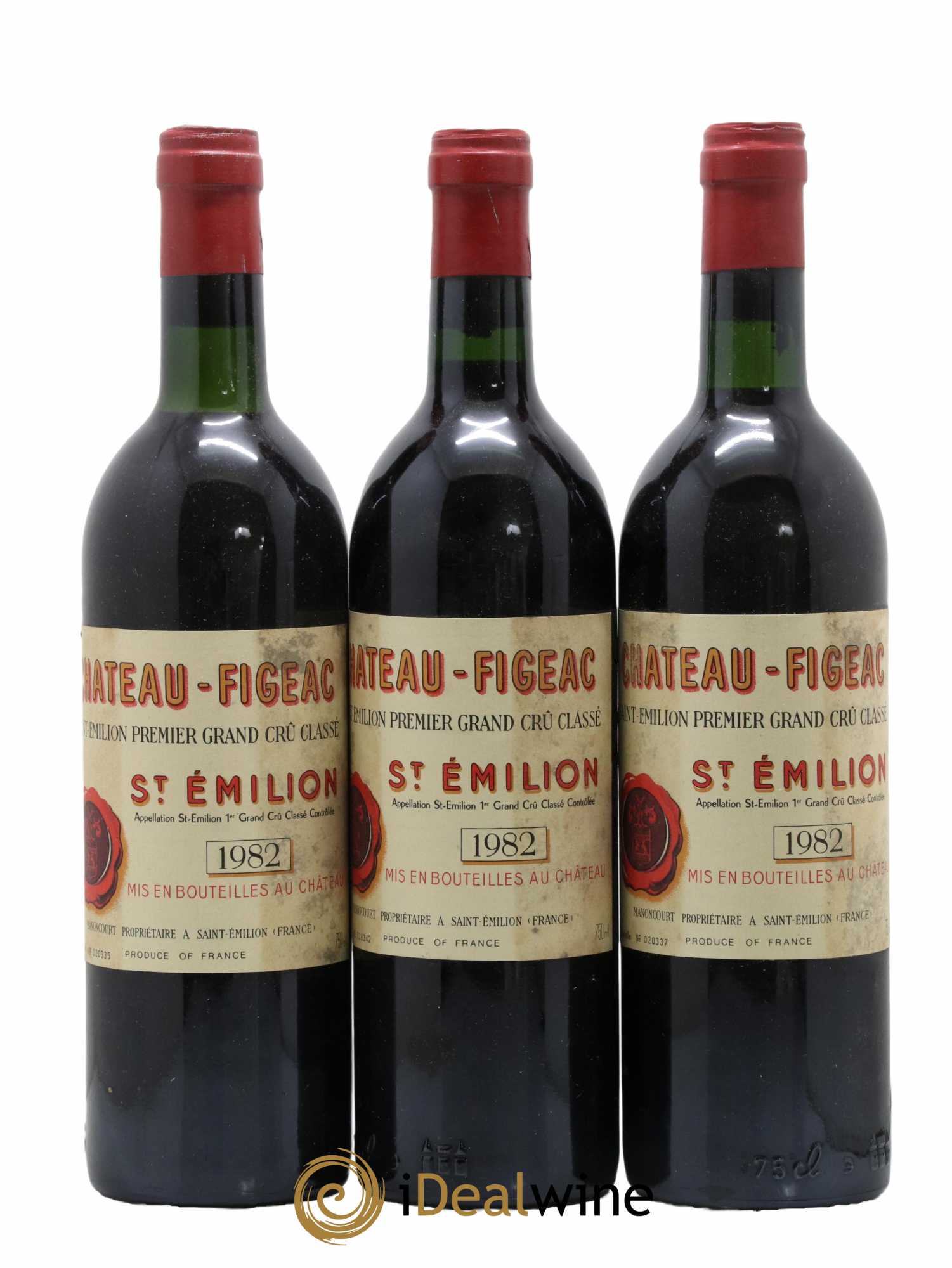 Château Figeac 1er Grand Cru Classé A 1982 - Lot de 3 bouteilles - 0