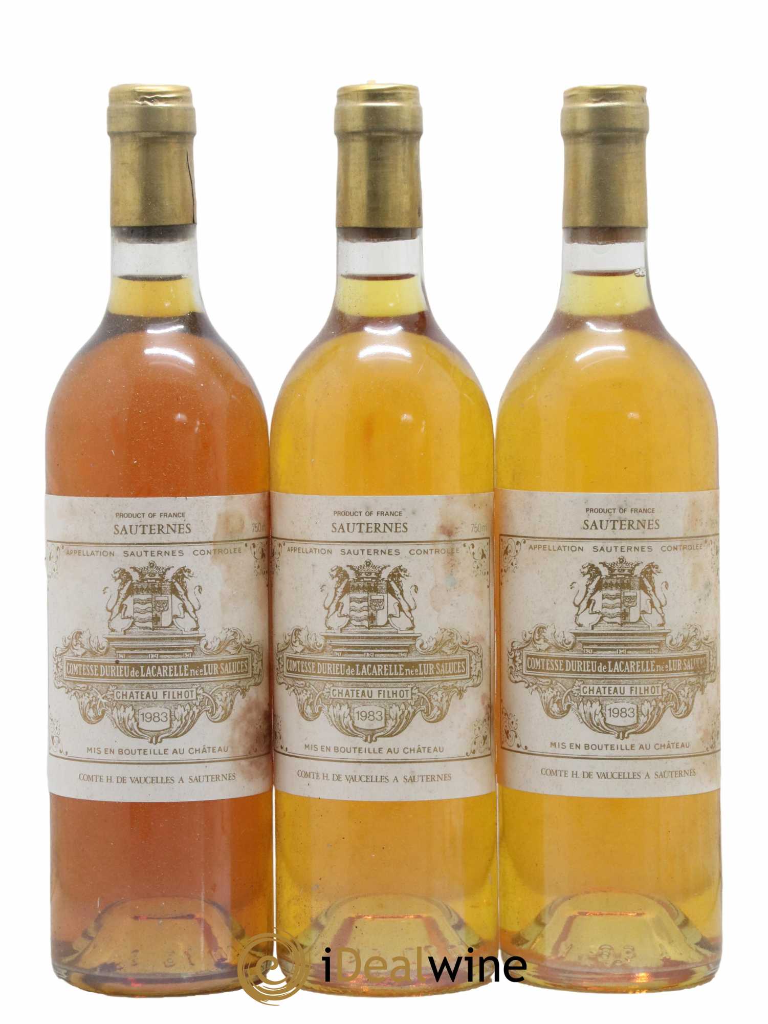 Château Filhot 2ème Grand Cru Classé 1983 - Lotto di 3 bottiglie - 0