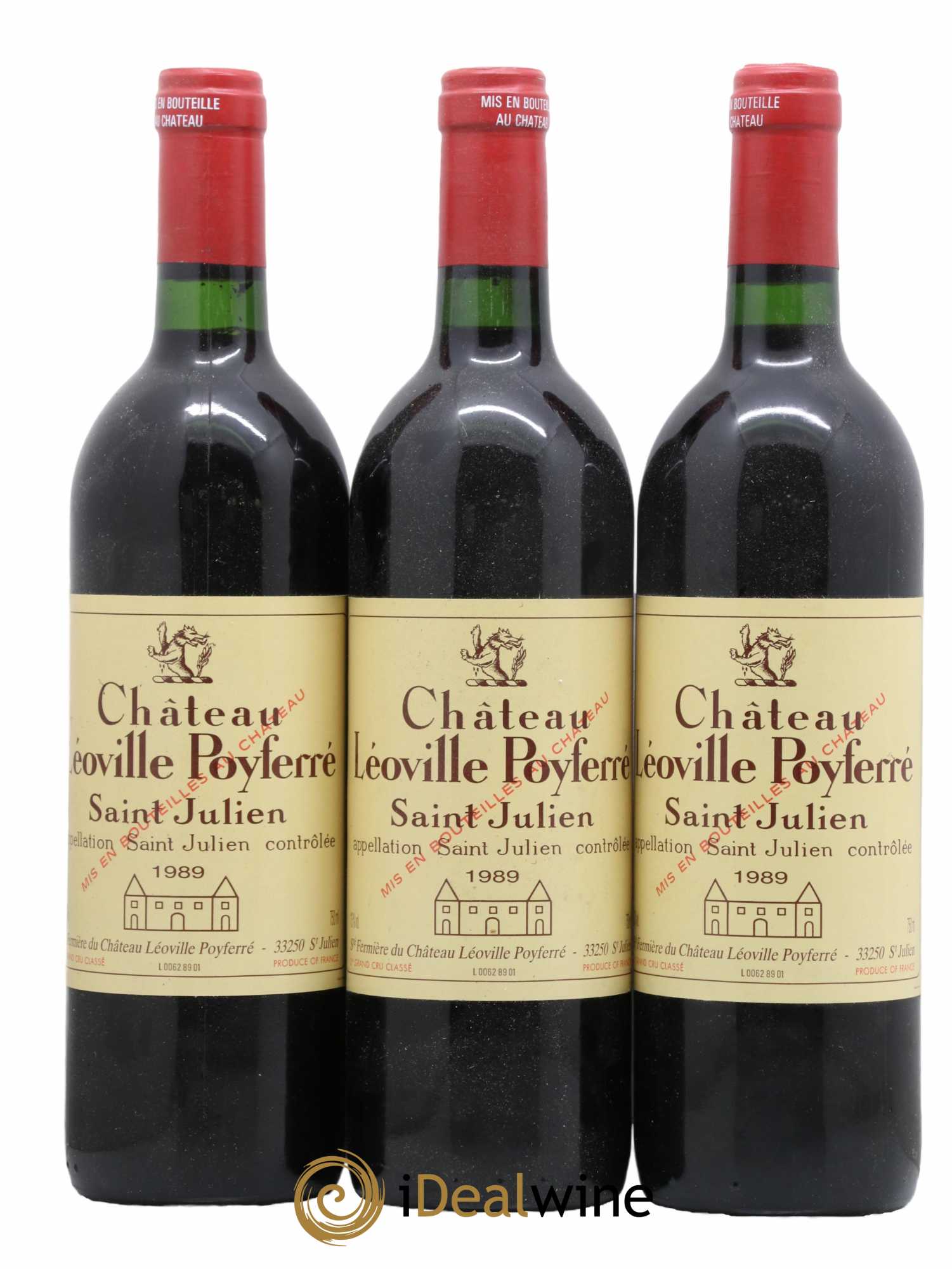 Château Léoville Poyferré 2ème Grand Cru Classé 1989 - Lot de 3 bouteilles - 0