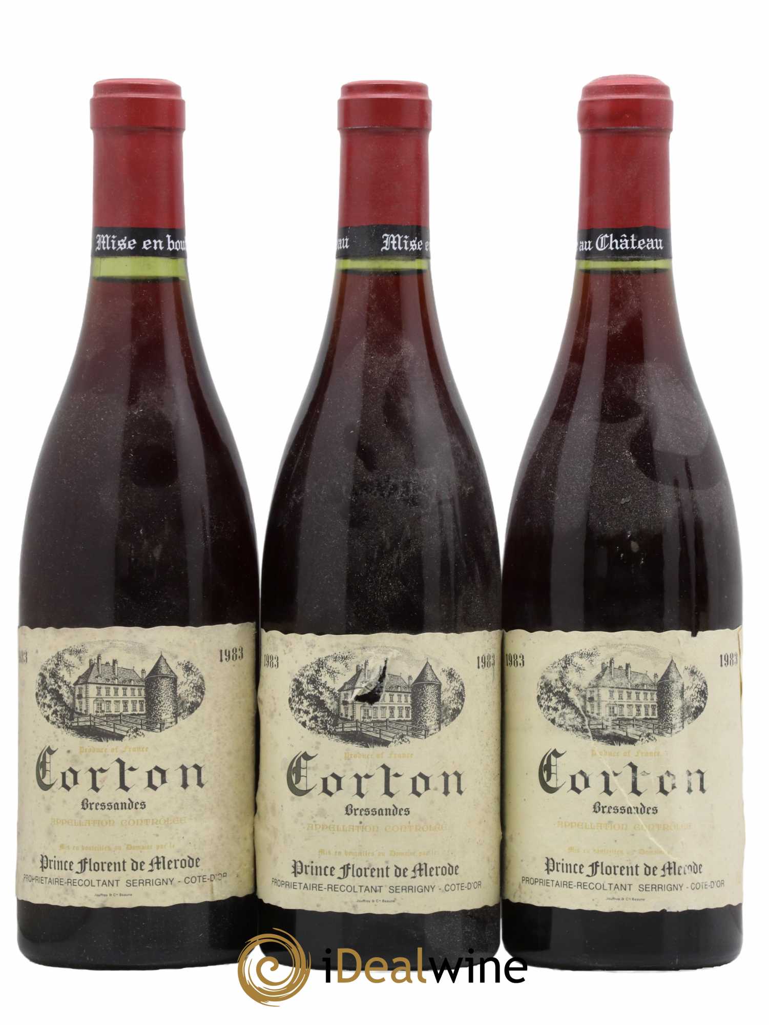 Corton Grand Cru Bressandes Prince Florent de Mérode (Domaine) 1983 - Lot de 3 bouteilles - 0
