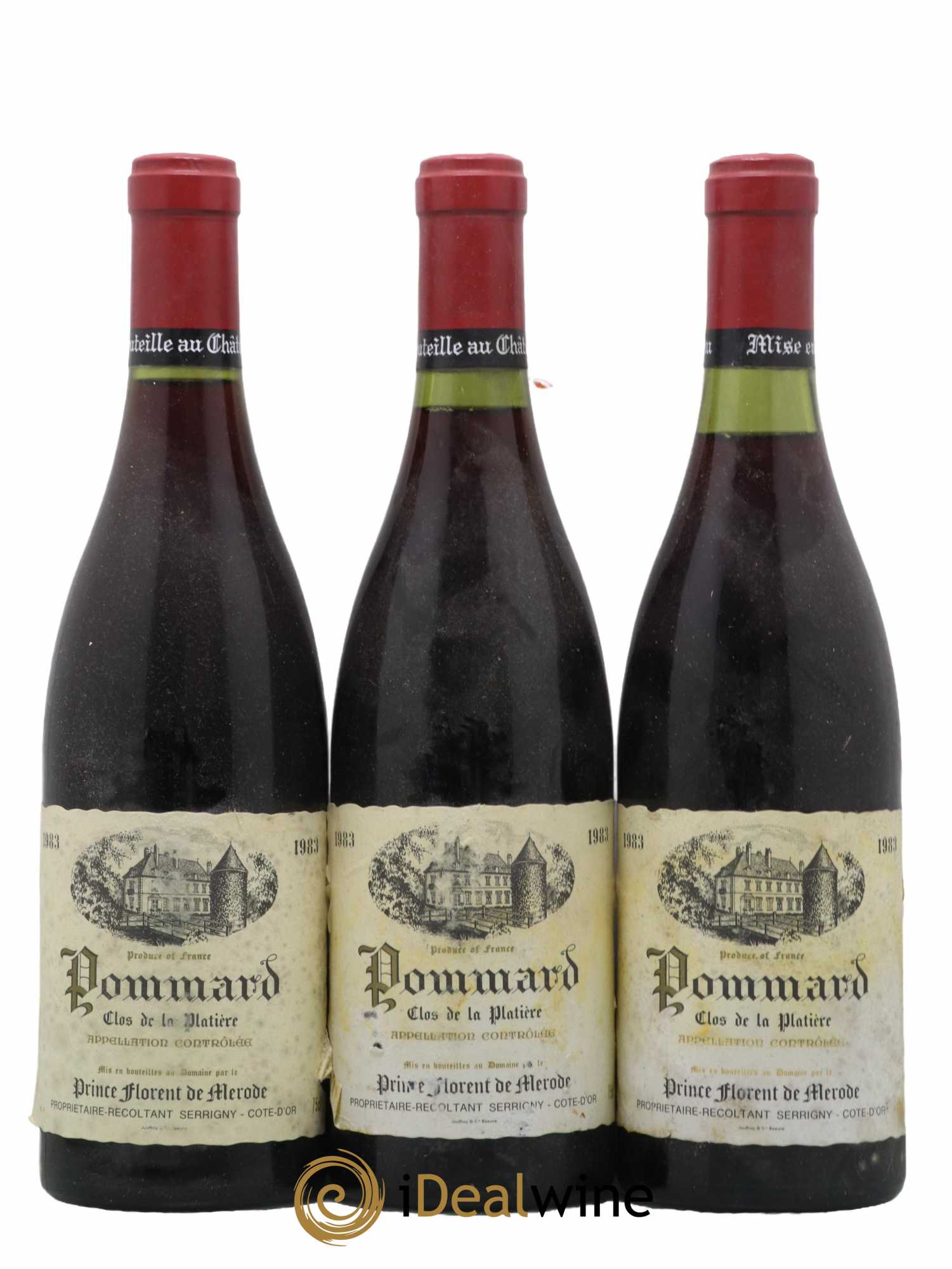 Pommard Clos de la Platiere Prince Florent de Mérode (Domaine) 1983 - Lot de 3 bouteilles - 0