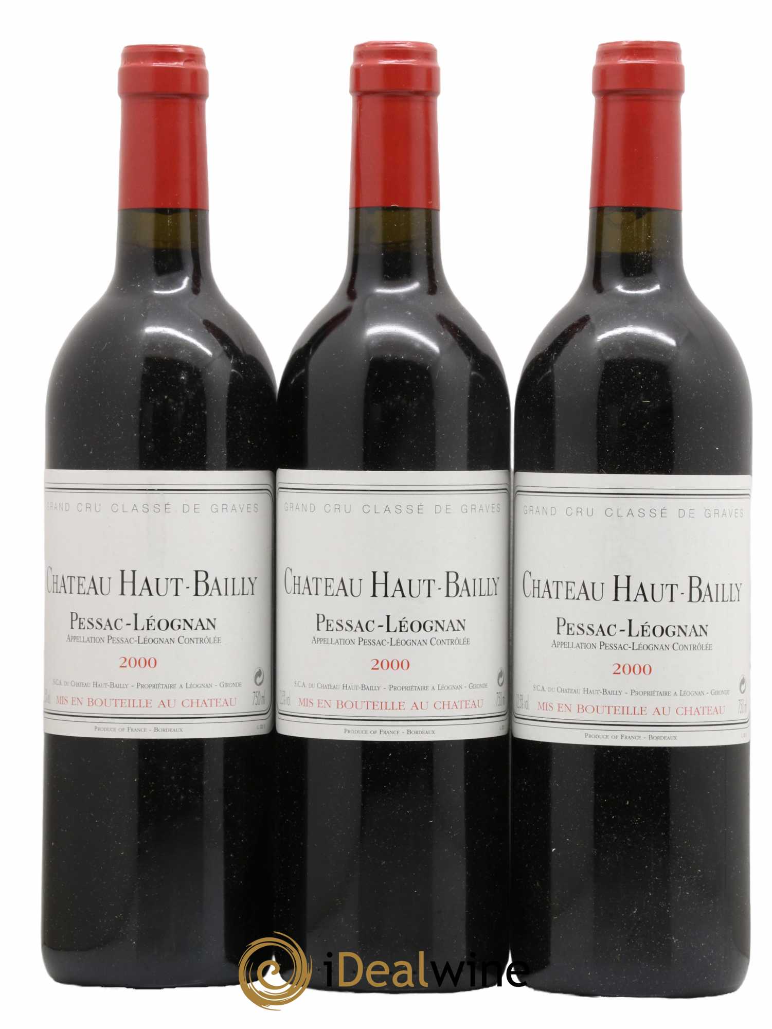 Château Haut-Bailly Cru Classé de Graves 2000 - Lot de 3 bouteilles - 0