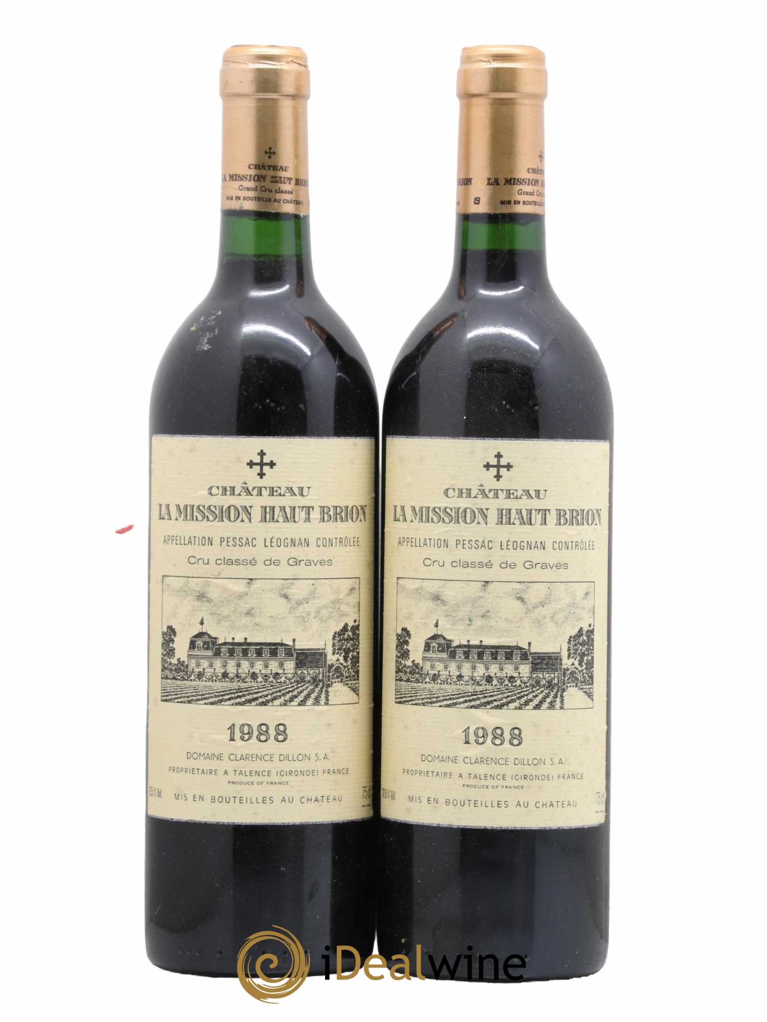 Château la Mission Haut-Brion Cru Classé de Graves 1988 - Lot de 2 bouteilles - 0