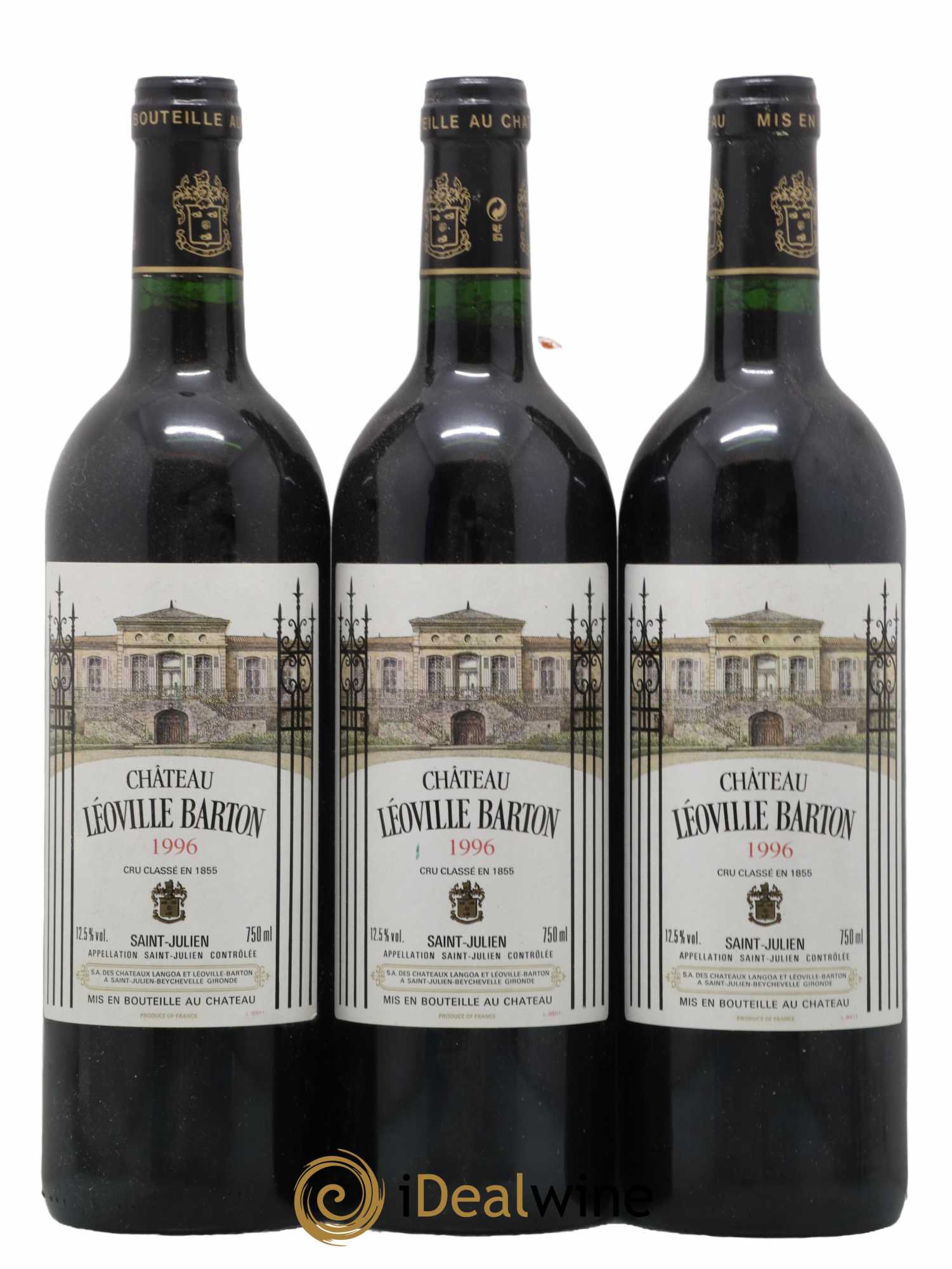 Château Léoville Barton 2ème Grand Cru Classé 1996 - Lot de 3 bouteilles - 0