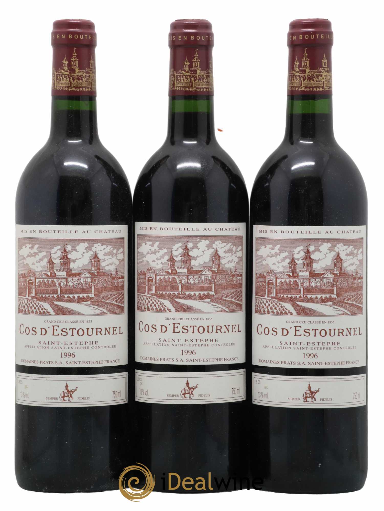 Cos d'Estournel 2ème Grand Cru Classé 1996 - Lot de 3 bouteilles - 0