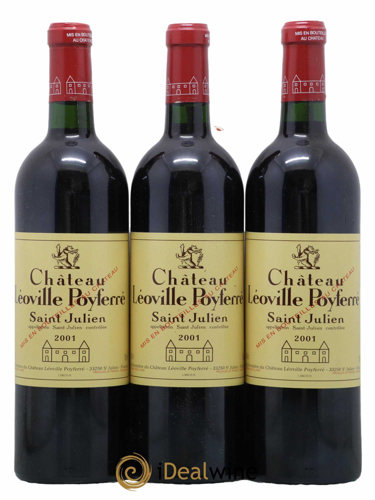 Château Léoville Poyferré 2ème Grand Cru Classé 2001 - Lot de 3 bouteilles - 0