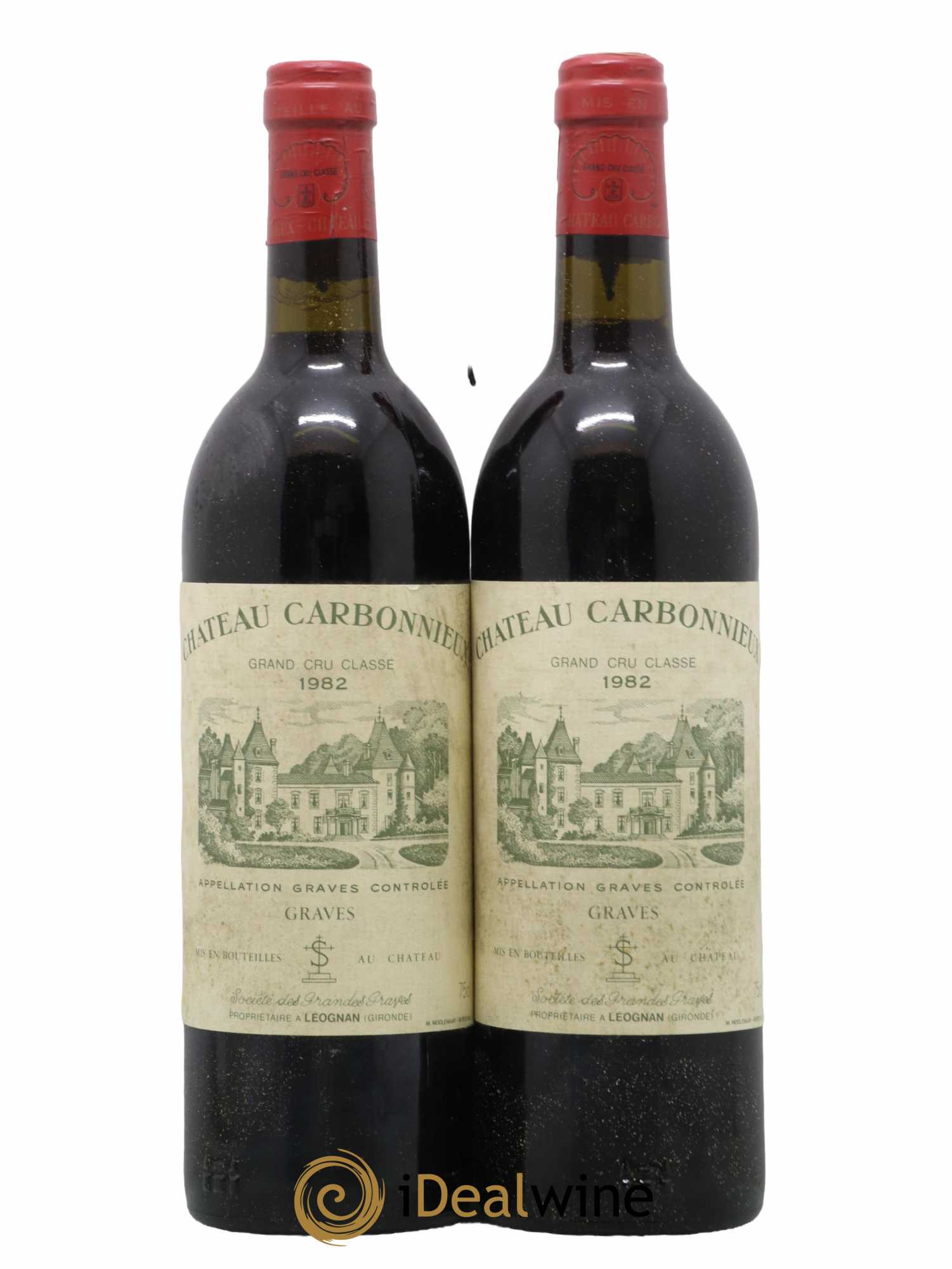 Château Carbonnieux Cru Classé de Graves 1982 - Lot de 2 bouteilles - 0