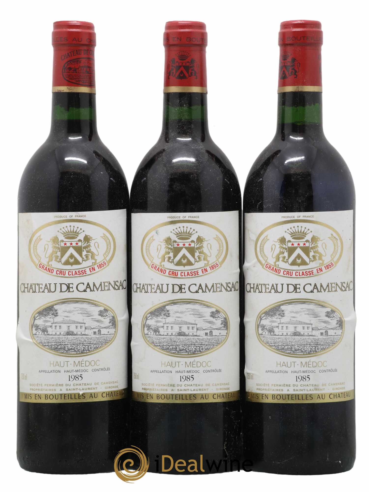 Château Camensac 5ème Grand Cru Classé 1985 - Lot de 3 bouteilles - 0