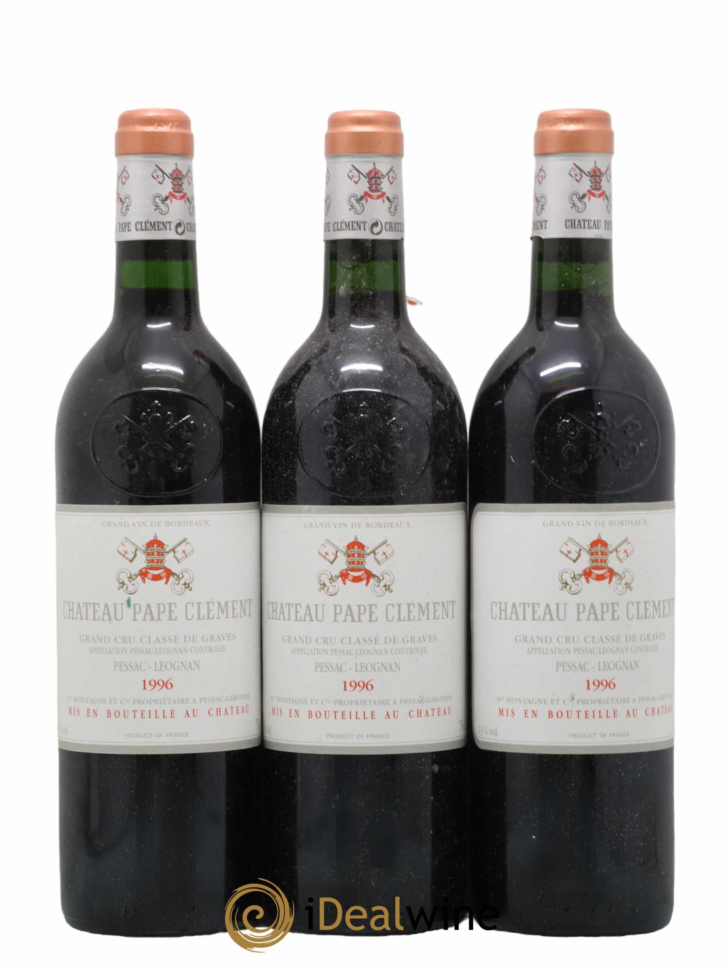 Château Pape Clément Cru Classé de Graves 1996 - Lot de 3 bouteilles - 0