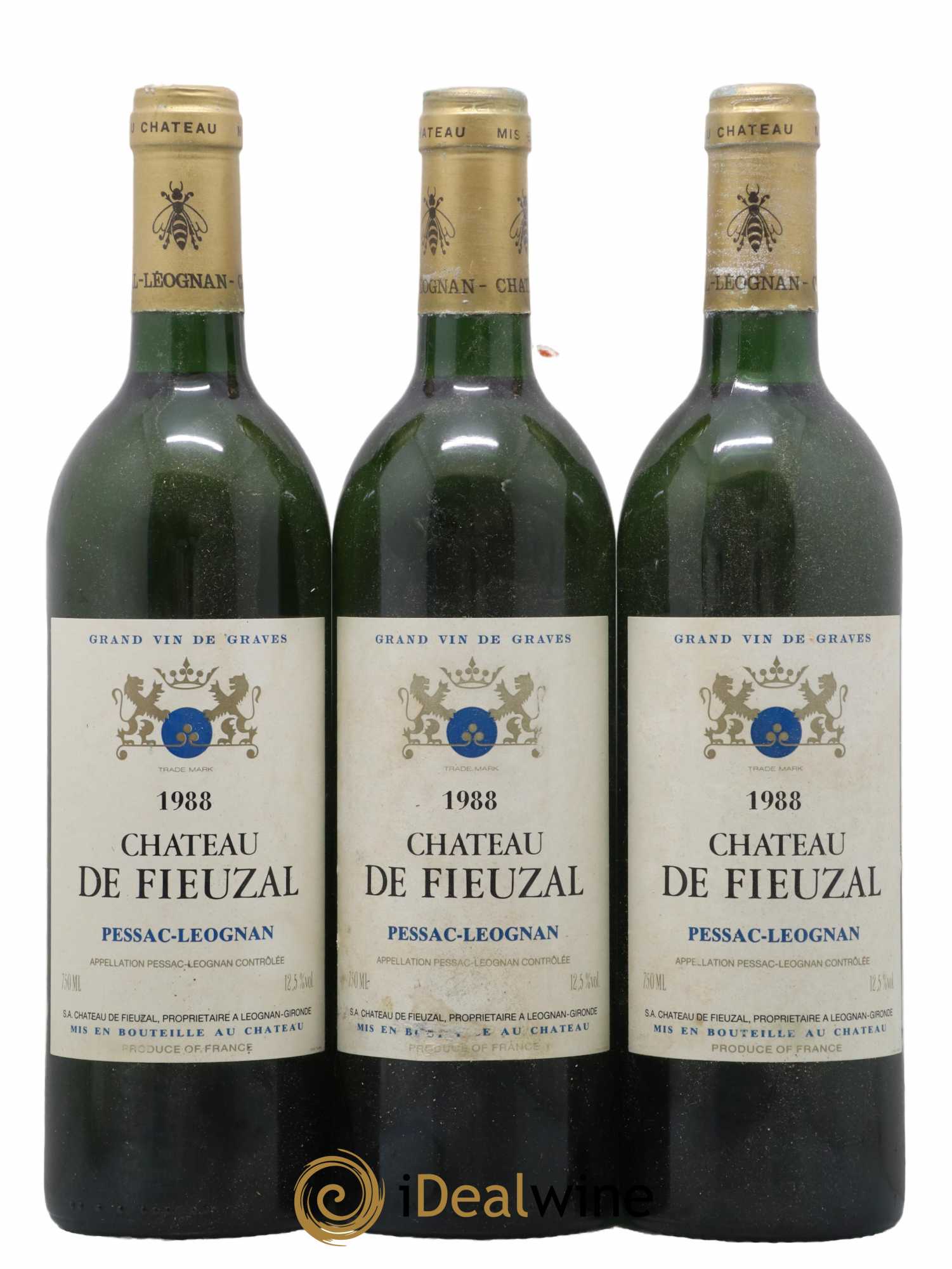 Château de Fieuzal 1988 - Lot de 3 bouteilles - 0