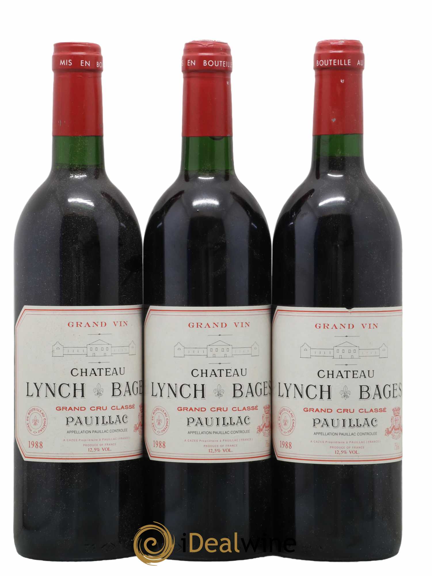 Château Lynch Bages 5ème Grand Cru Classé 1988 - Lot de 3 bouteilles - 0