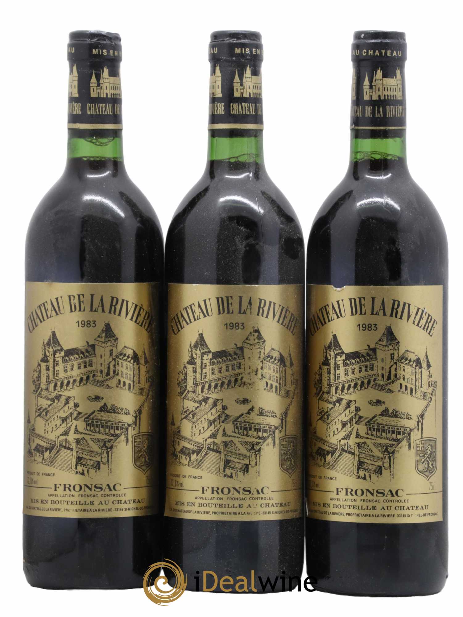 Château de La Rivière 1983 - Lot de 3 bouteilles - 0