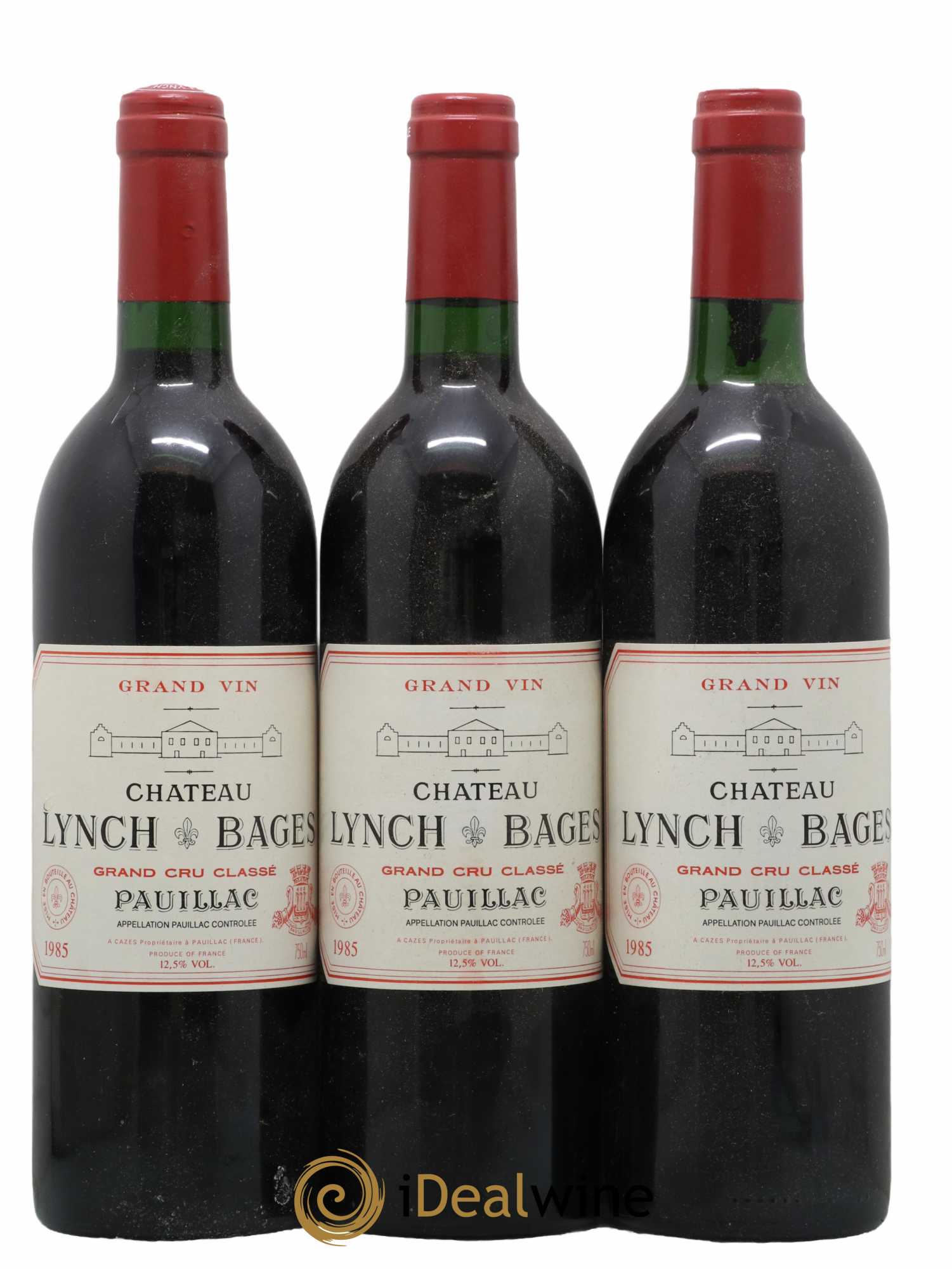 Château Lynch Bages 5ème Grand Cru Classé 1985 - Lot de 3 bouteilles - 0
