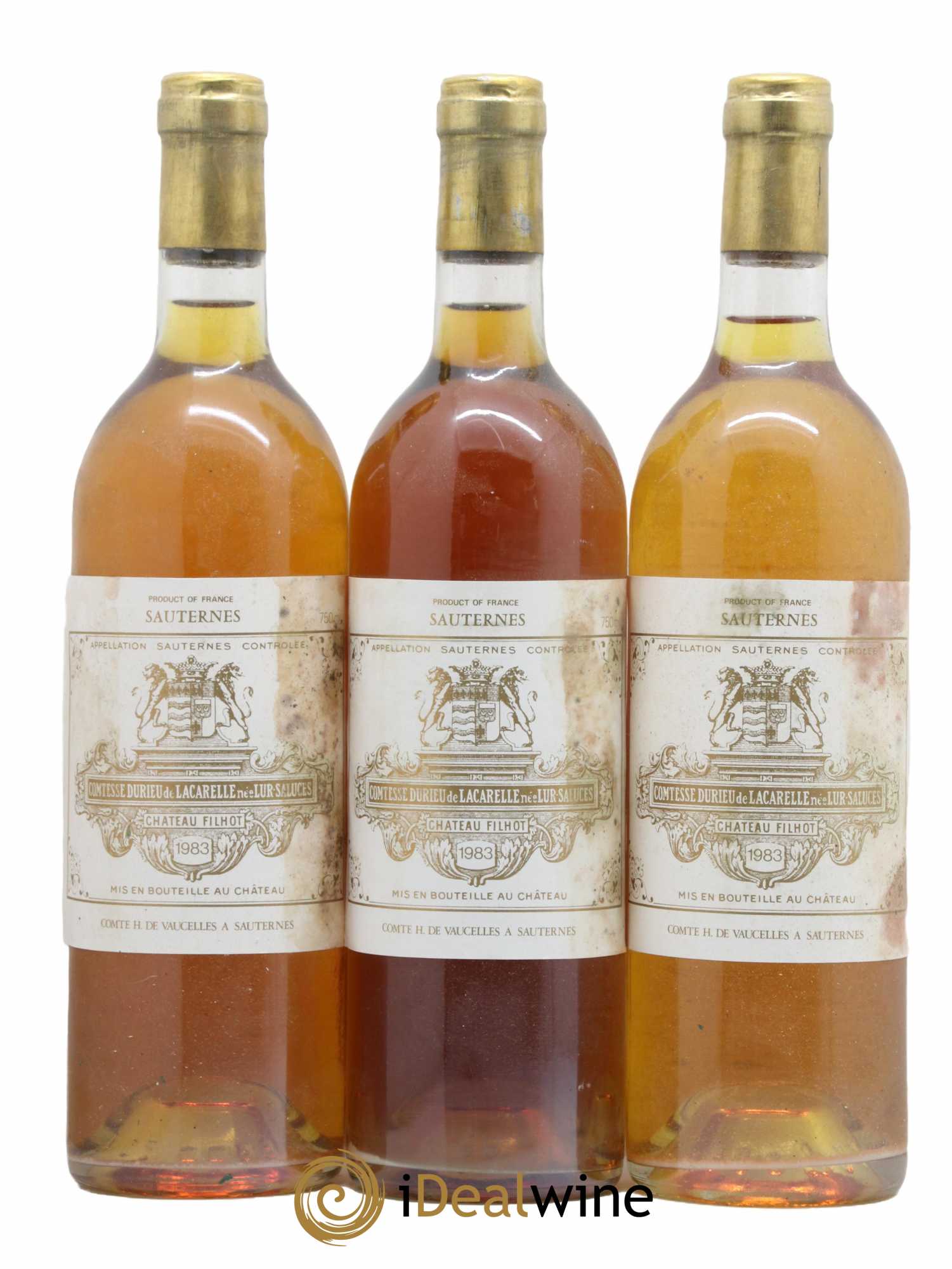 Château Filhot 2ème Grand Cru Classé 1983 - Posten von 3 Flaschen - 0