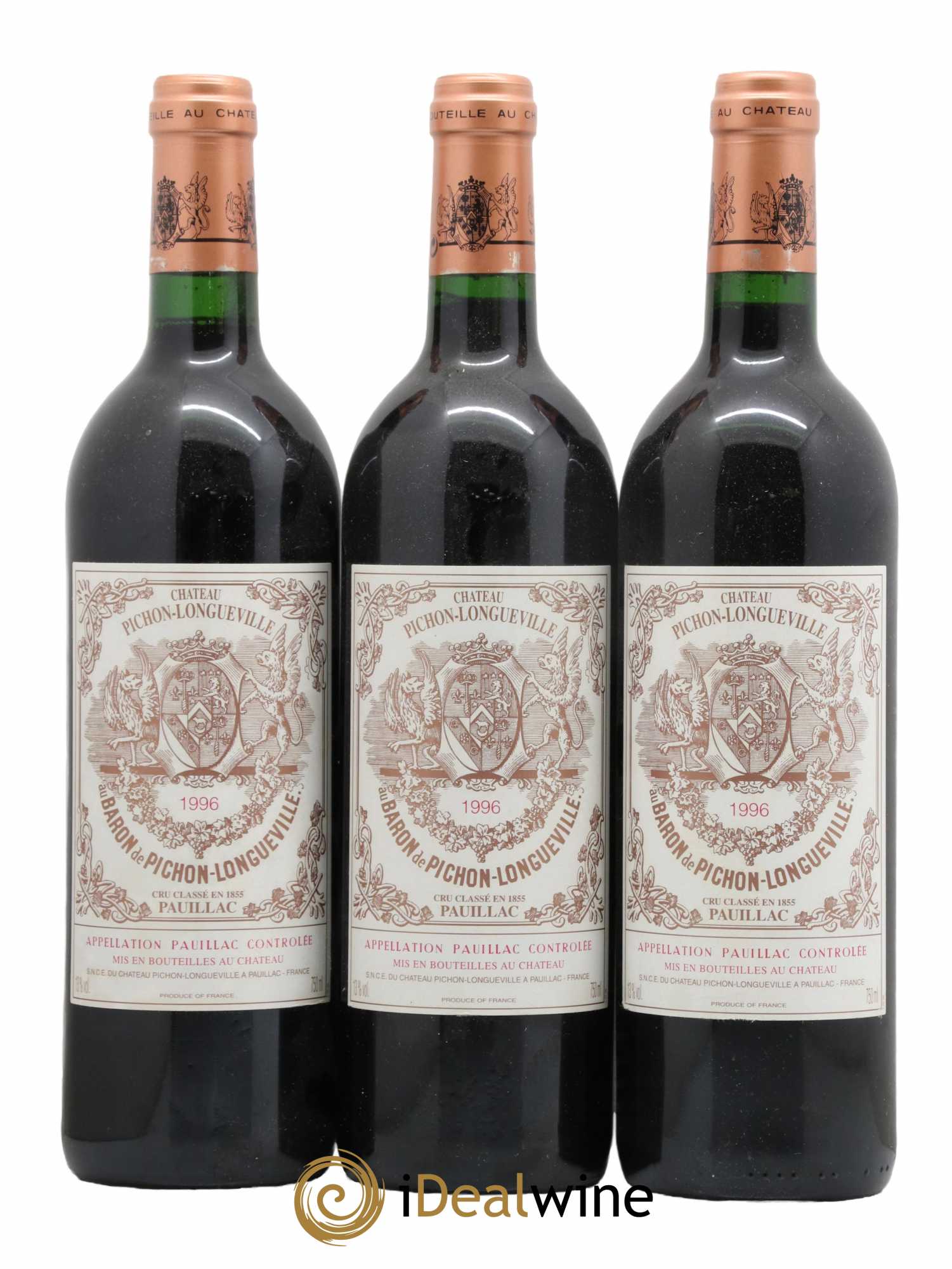 Pichon Longueville Baron 2ème Grand Cru Classé 1996 - Lot de 3 bouteilles - 0