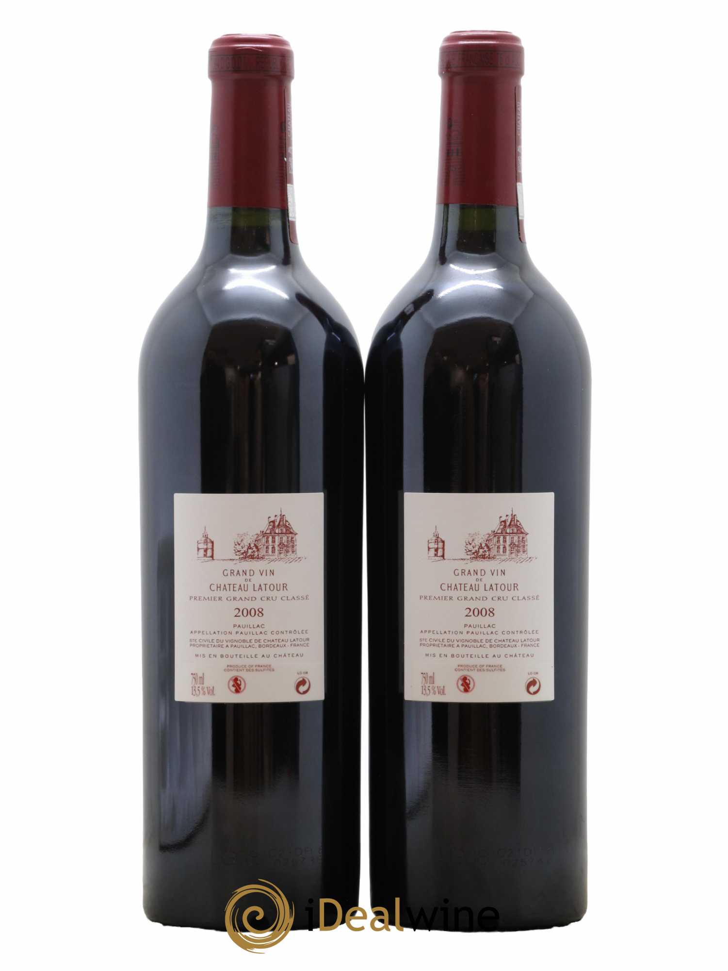 Château Latour 1er Grand Cru Classé 2008 - Lot de 2 bouteilles - 1