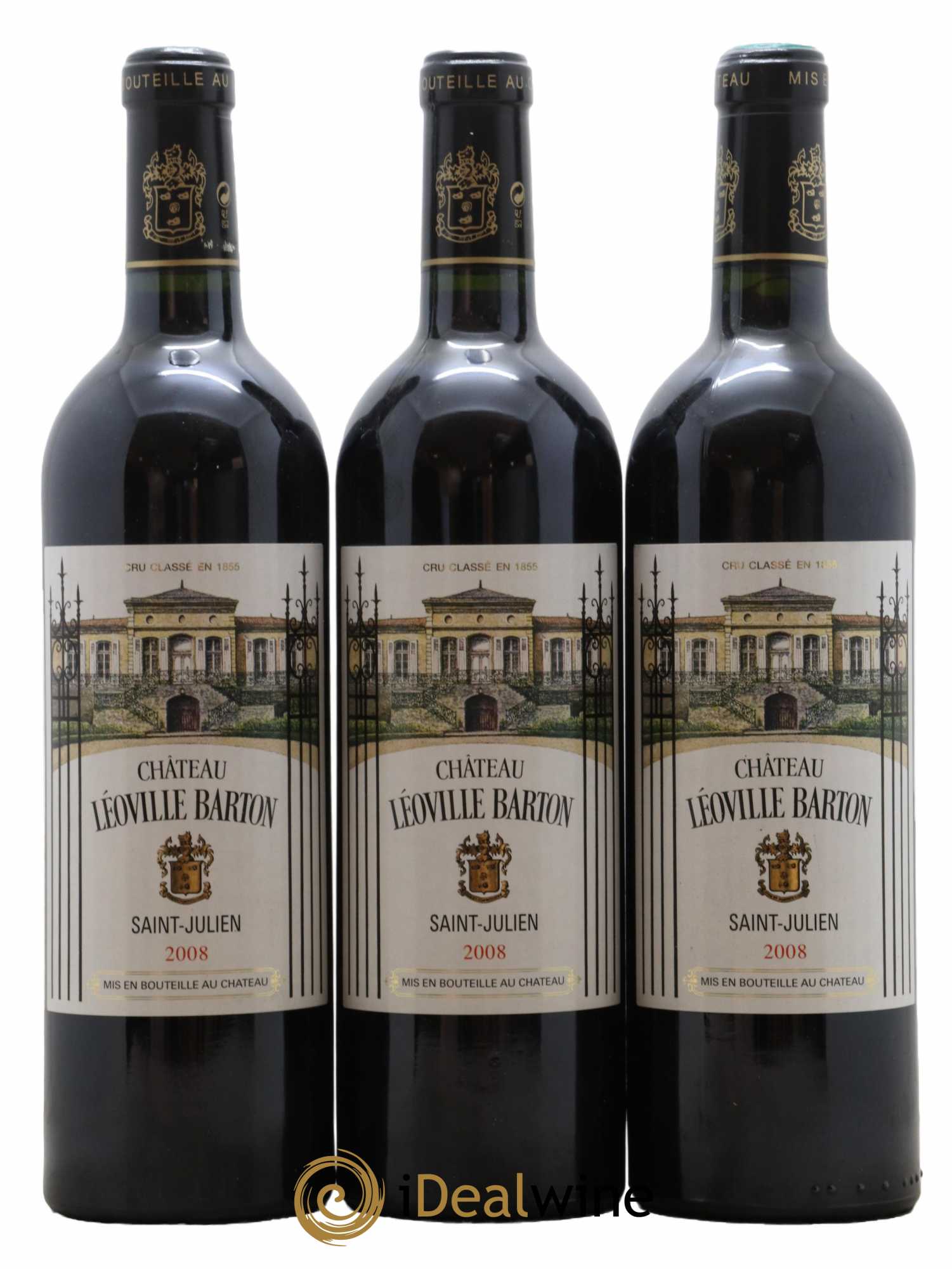 Château Léoville Barton 2ème Grand Cru Classé 2008 - Lot de 3 bouteilles - 0