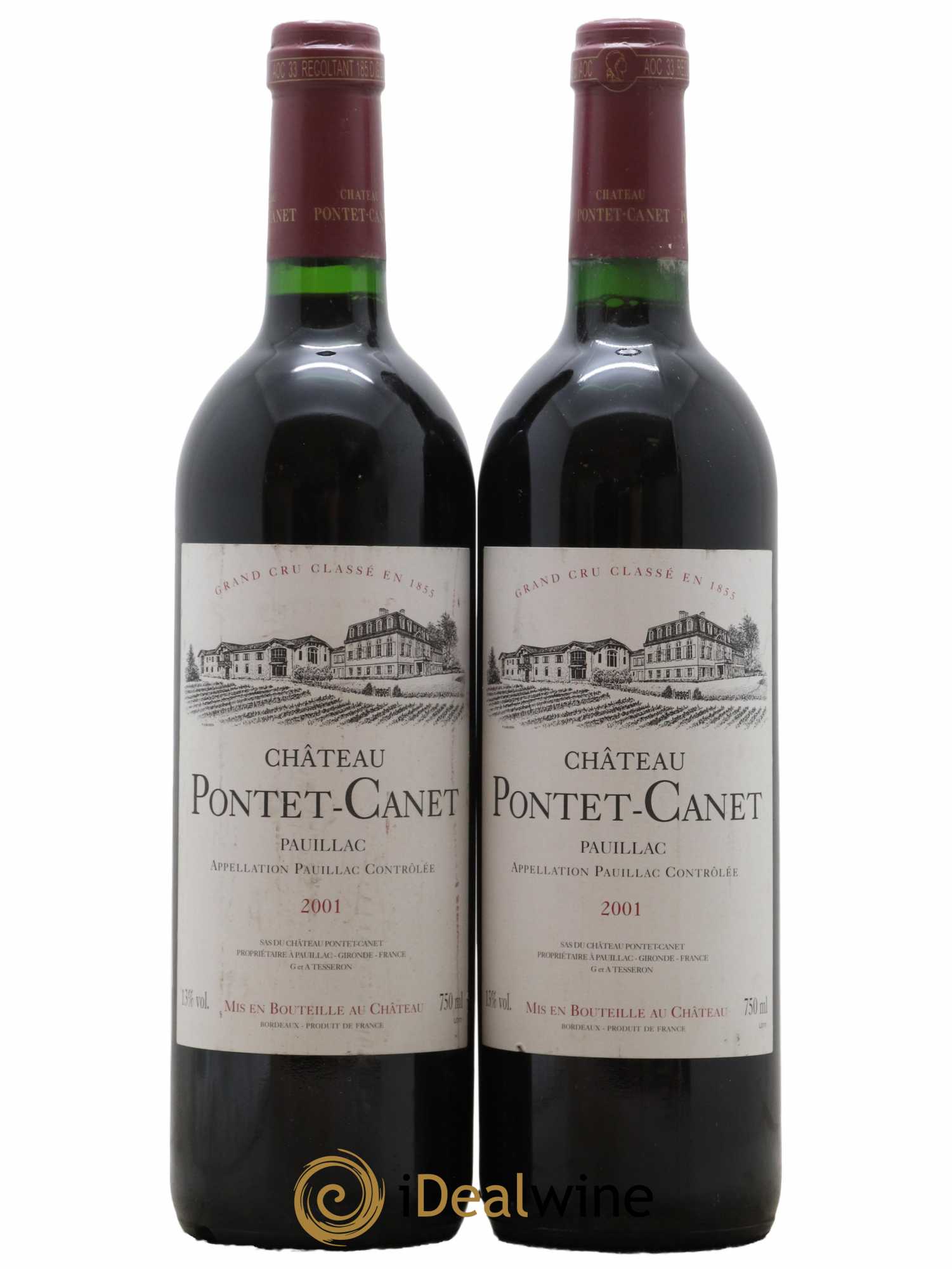 Château Pontet Canet 5ème Grand Cru Classé 2001 - Lot de 2 bouteilles - 0