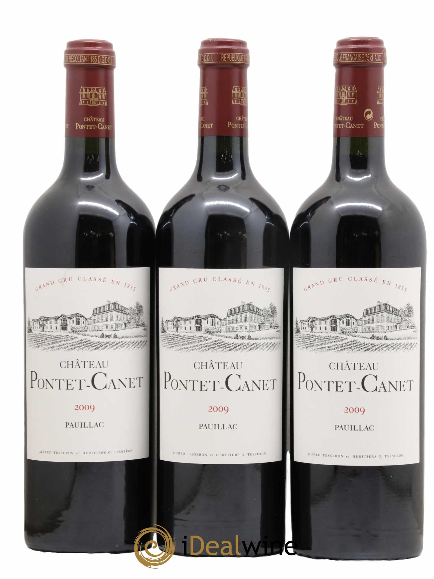 Château Pontet Canet 5ème Grand Cru Classé 2009 - Lot de 3 bouteilles - 0