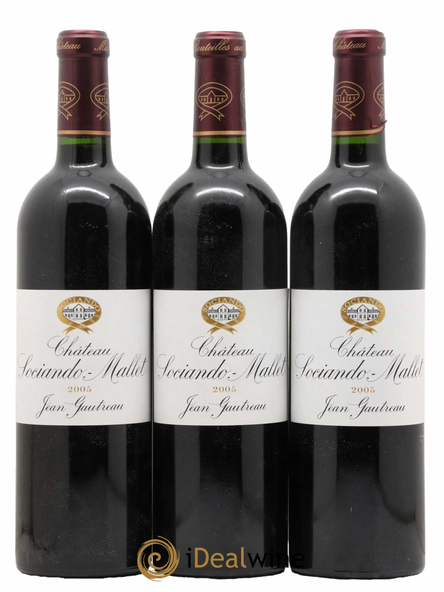 Château Sociando Mallet 2005 - Lot de 3 bouteilles - 0