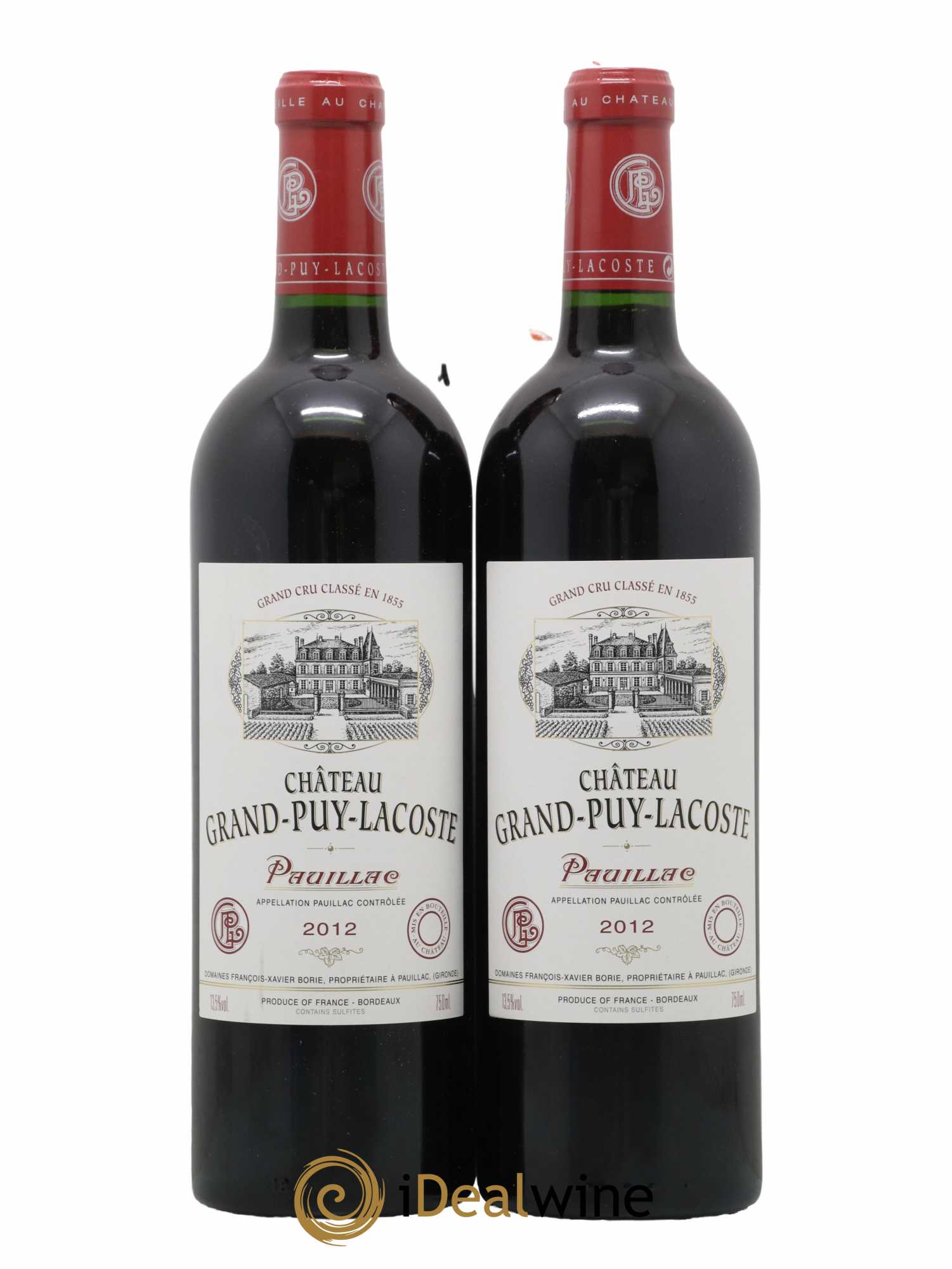 Château Grand Puy Lacoste 5ème Grand Cru Classé 2012 - Lot de 2 bouteilles - 0