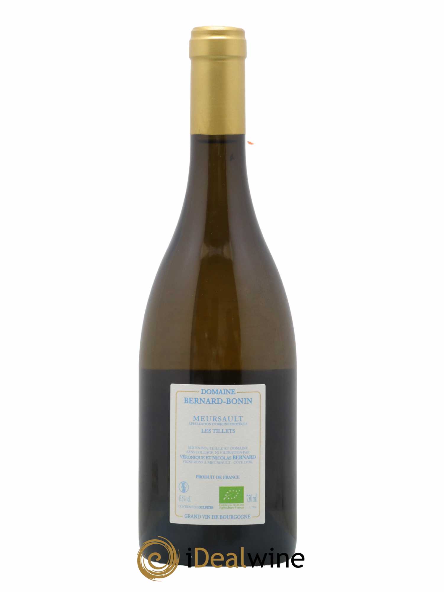 Meursault Les Tillets Bernard Bonin 2019 - Lot de 1 bouteille - 1
