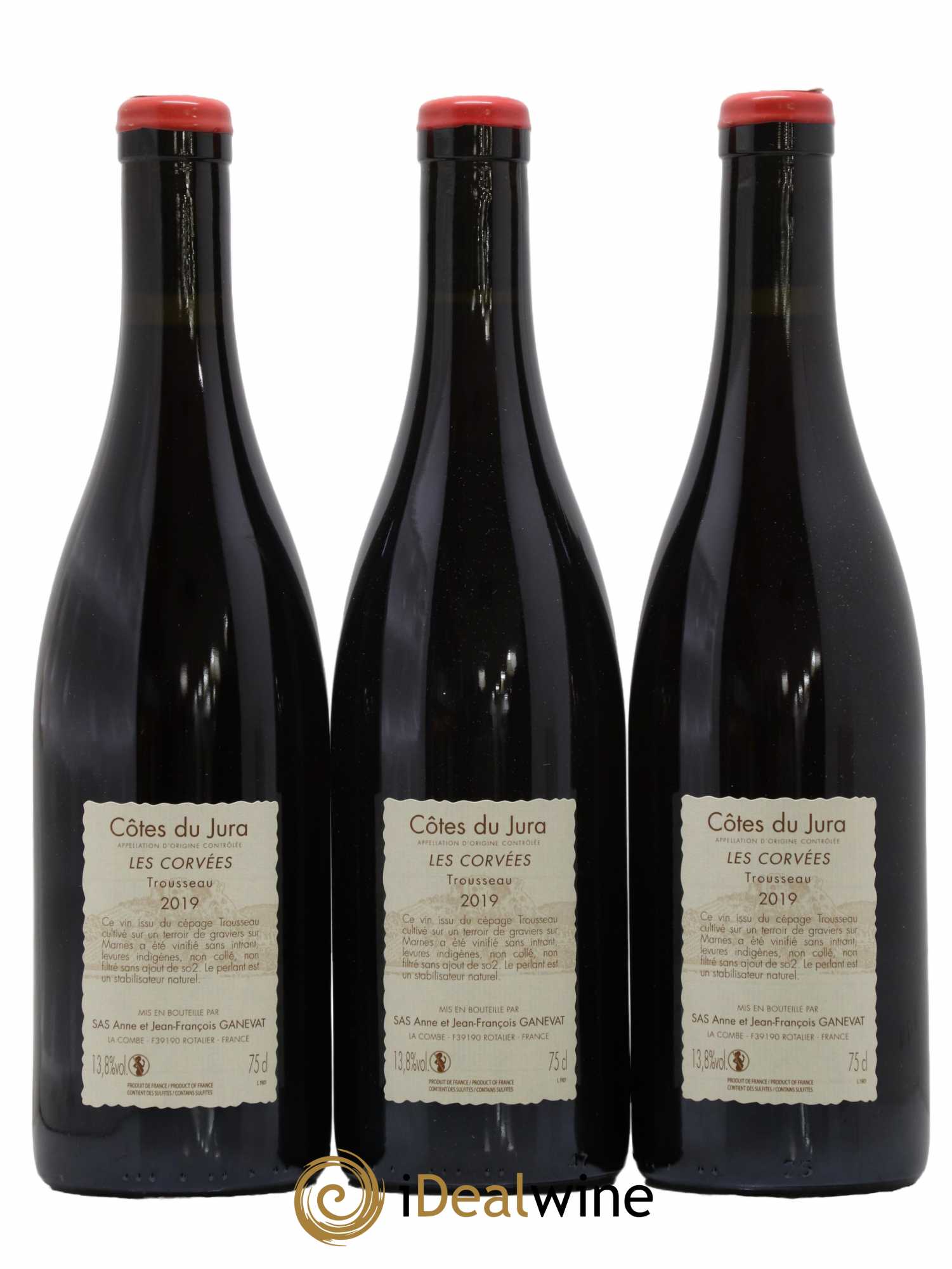 Côtes du Jura Trousseau Les Corvées Anne et Jean François Ganevat 2019 - Lot de 3 bouteilles - 1
