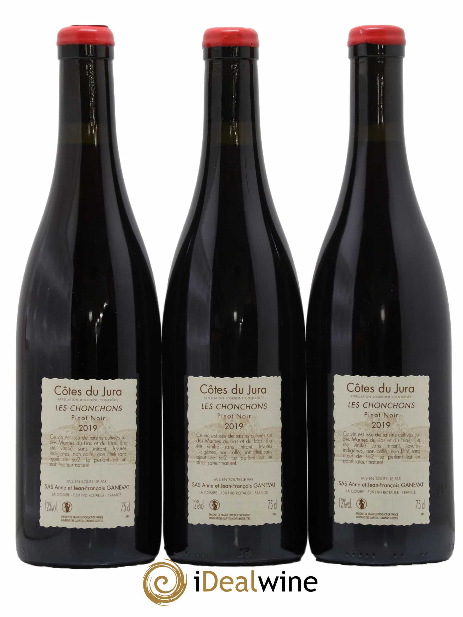 Côtes du Jura Pinot Noir Les Chonchons Anne et Jean François Ganevat 2019 - Lot de 3 bouteilles - 1