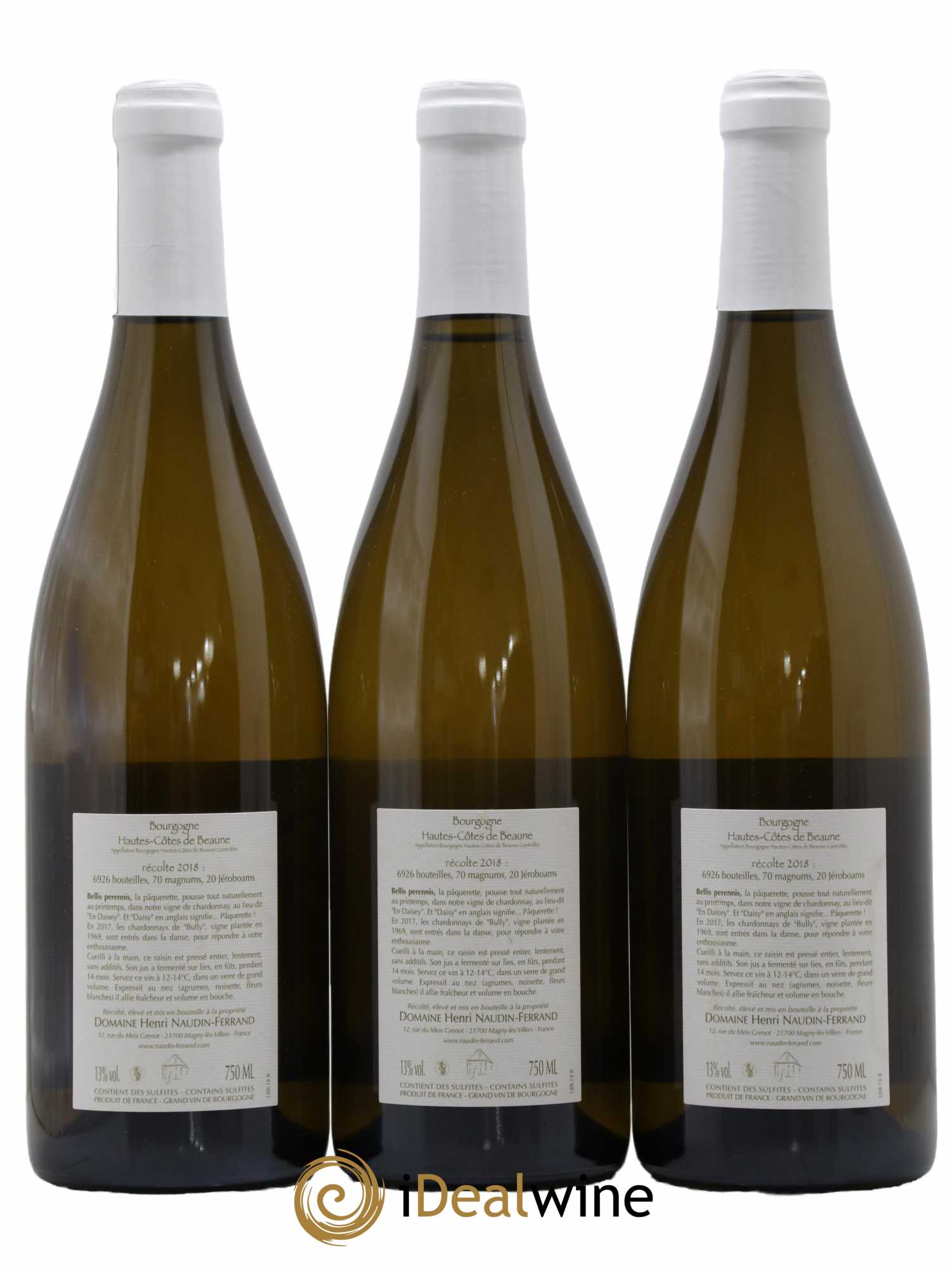 Hautes-Côtes de Beaune Bellis Perennis Naudin-Ferrand (Domaine) 2018 - Lot de 3 bouteilles - 1