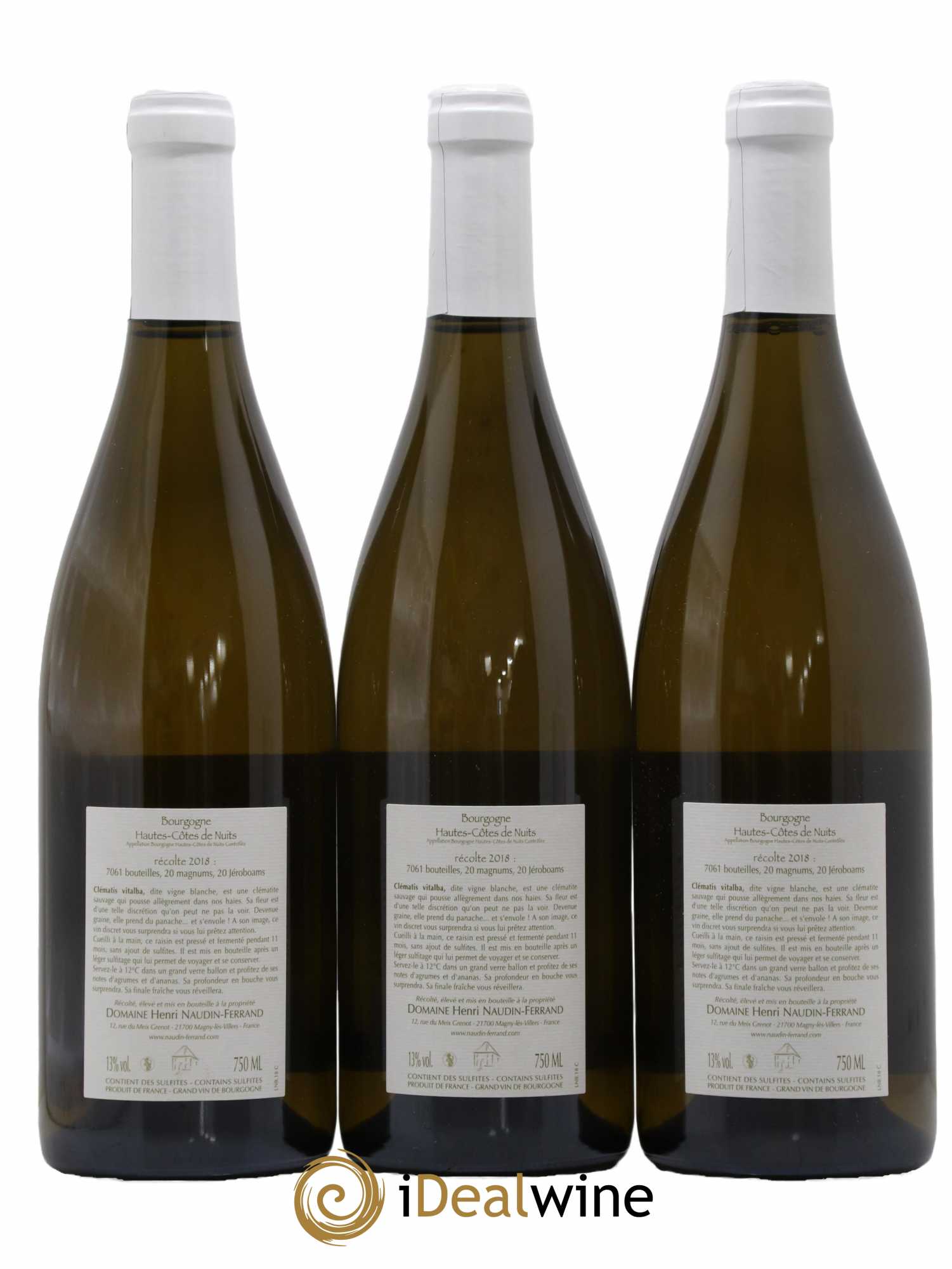 Hautes-Côtes de Nuits Clématis vitalba Naudin-Ferrand (Domaine) 2018 - Lot de 3 bouteilles - 1