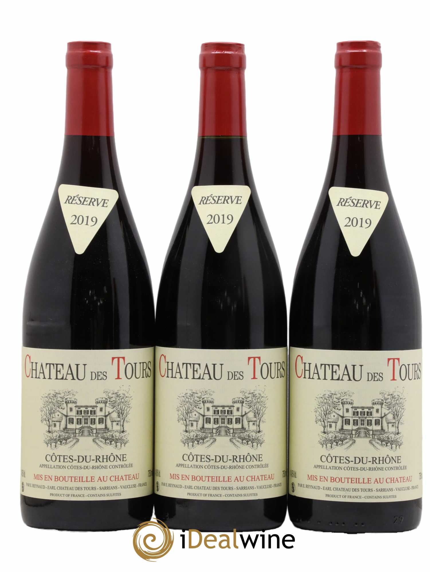 Côtes-du-Rhône Château des Tours Emmanuel Reynaud 2019 - Lot de 3 bouteilles - 0