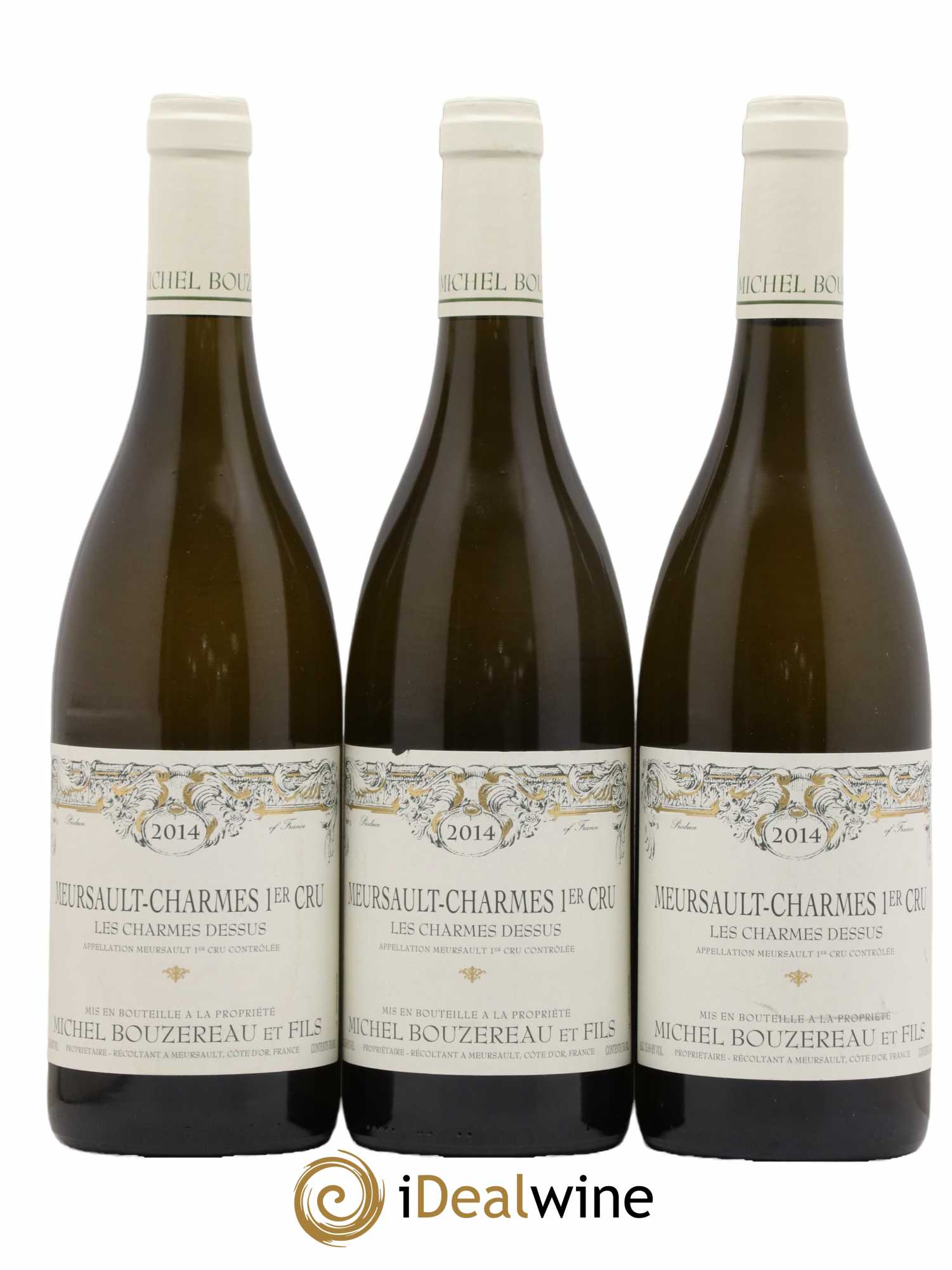 Meursault 1er Cru Charmes Les Charmes Dessus Michel Bouzereau et Fils (Domaine) 2014 - Lot de 3 bouteilles - 0
