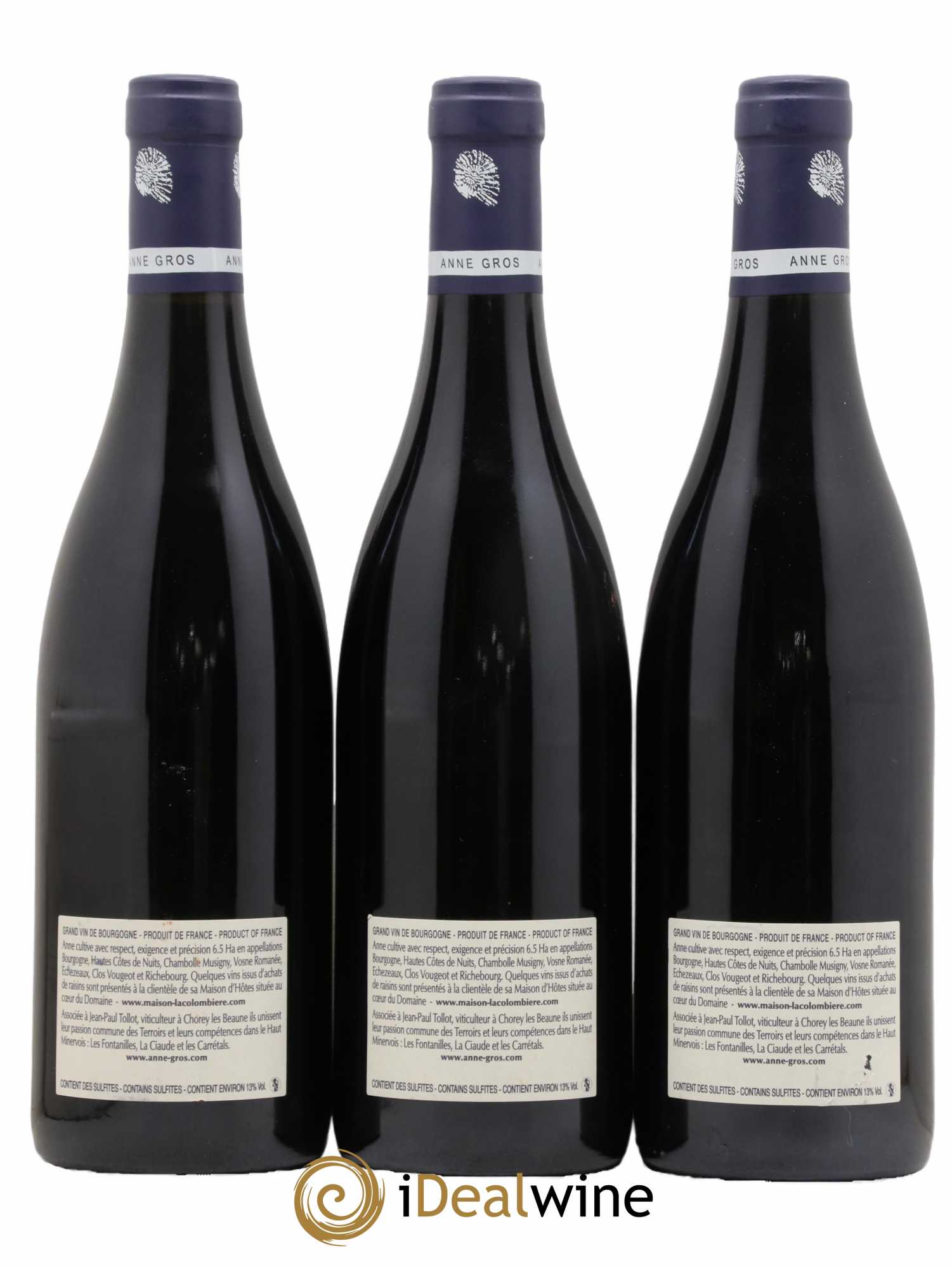 Clos de Vougeot Grand Cru Le Grand Maupertui Anne Gros 2014 - Lot de 3 bouteilles - 1
